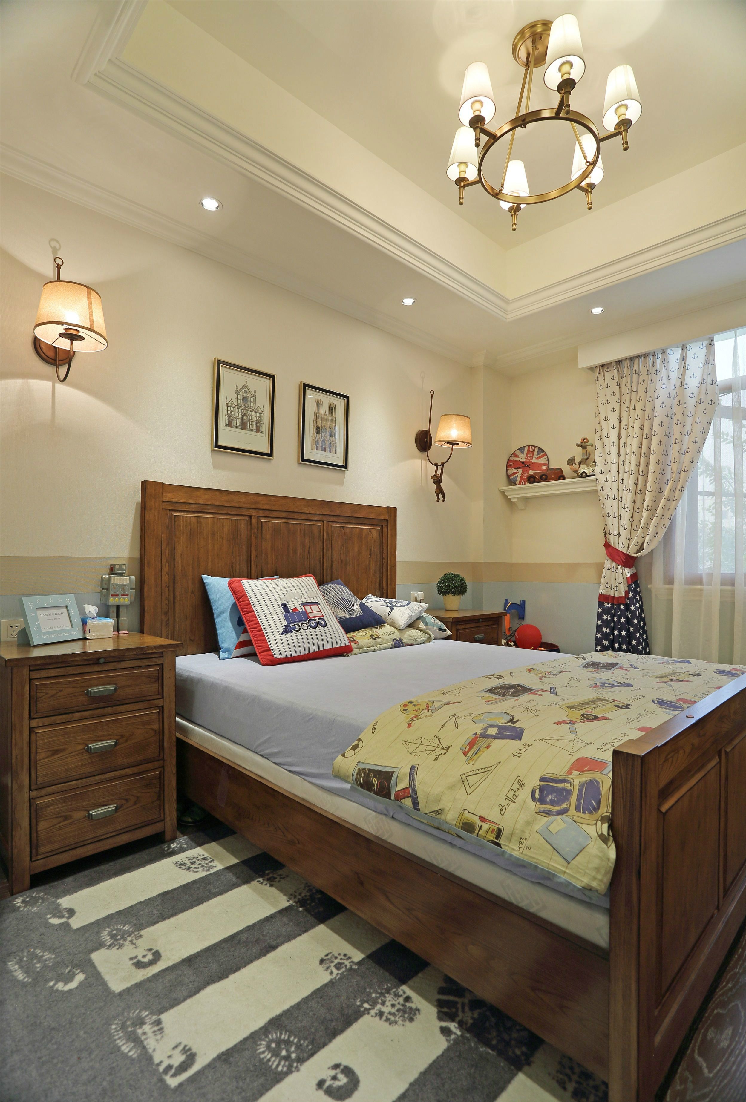 美式装修风格效果图 跃层133平米装修图片