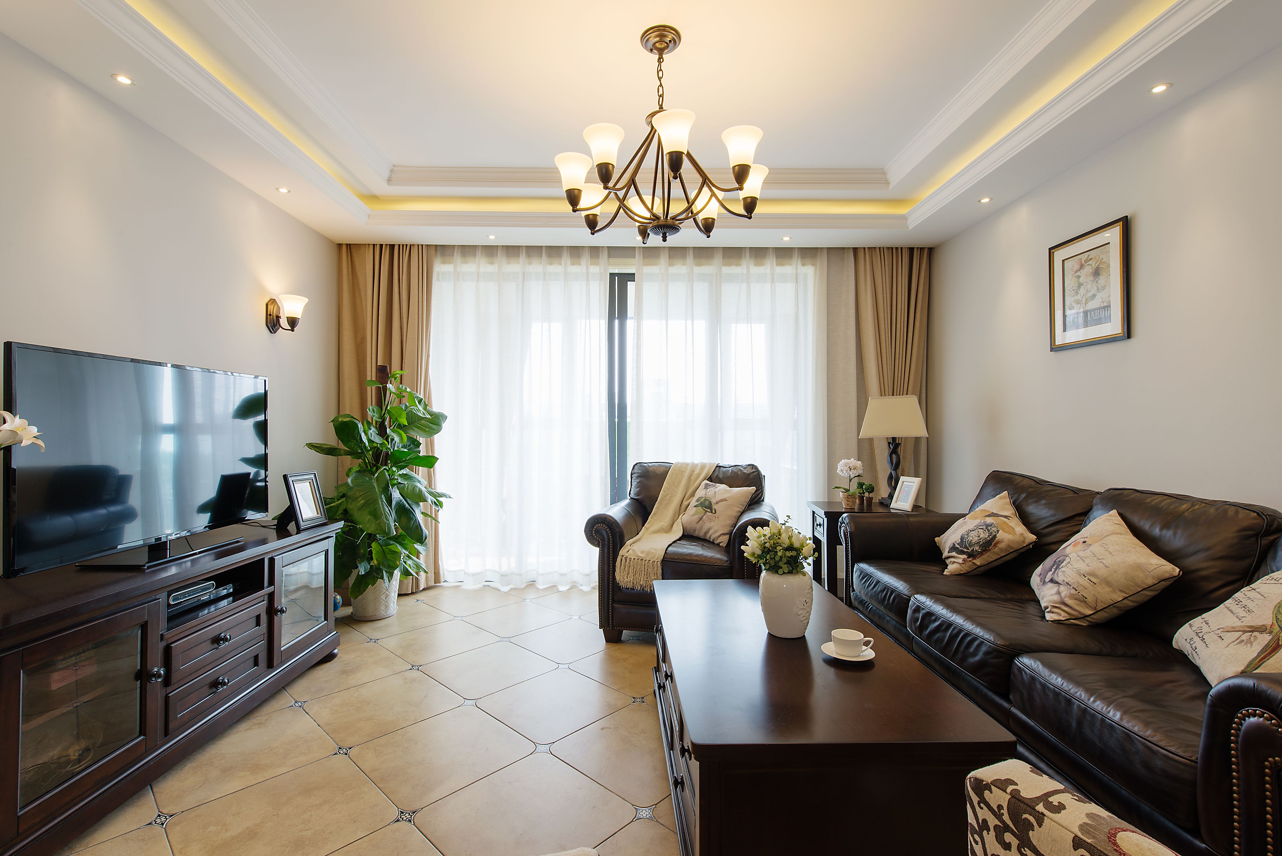 108平米二室二厅装修样板房 欧式风格装修设计效果图片东辰家园