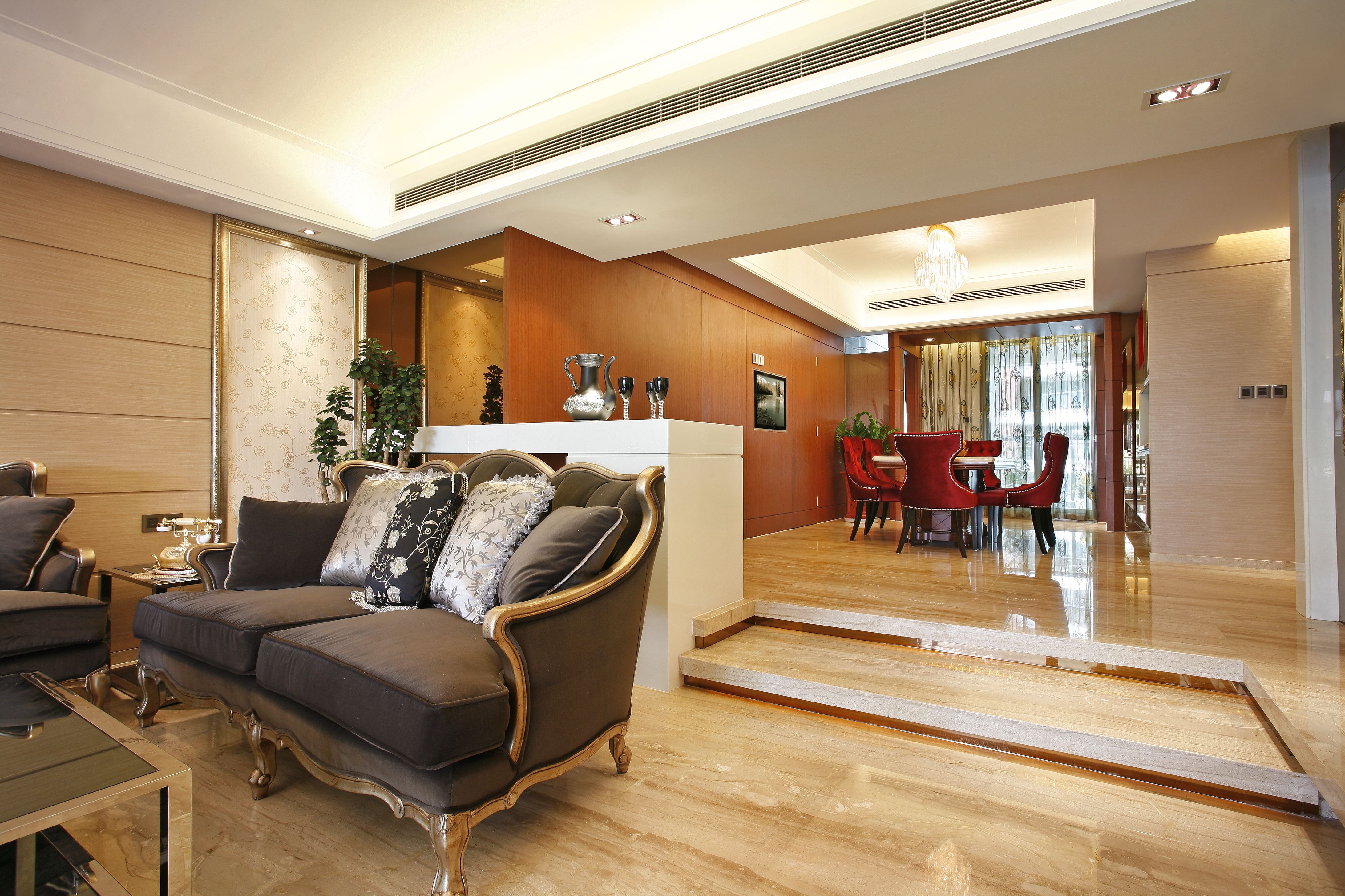 平层欧式装修风格设计效果图片  126平米装修样板间盛世华庭