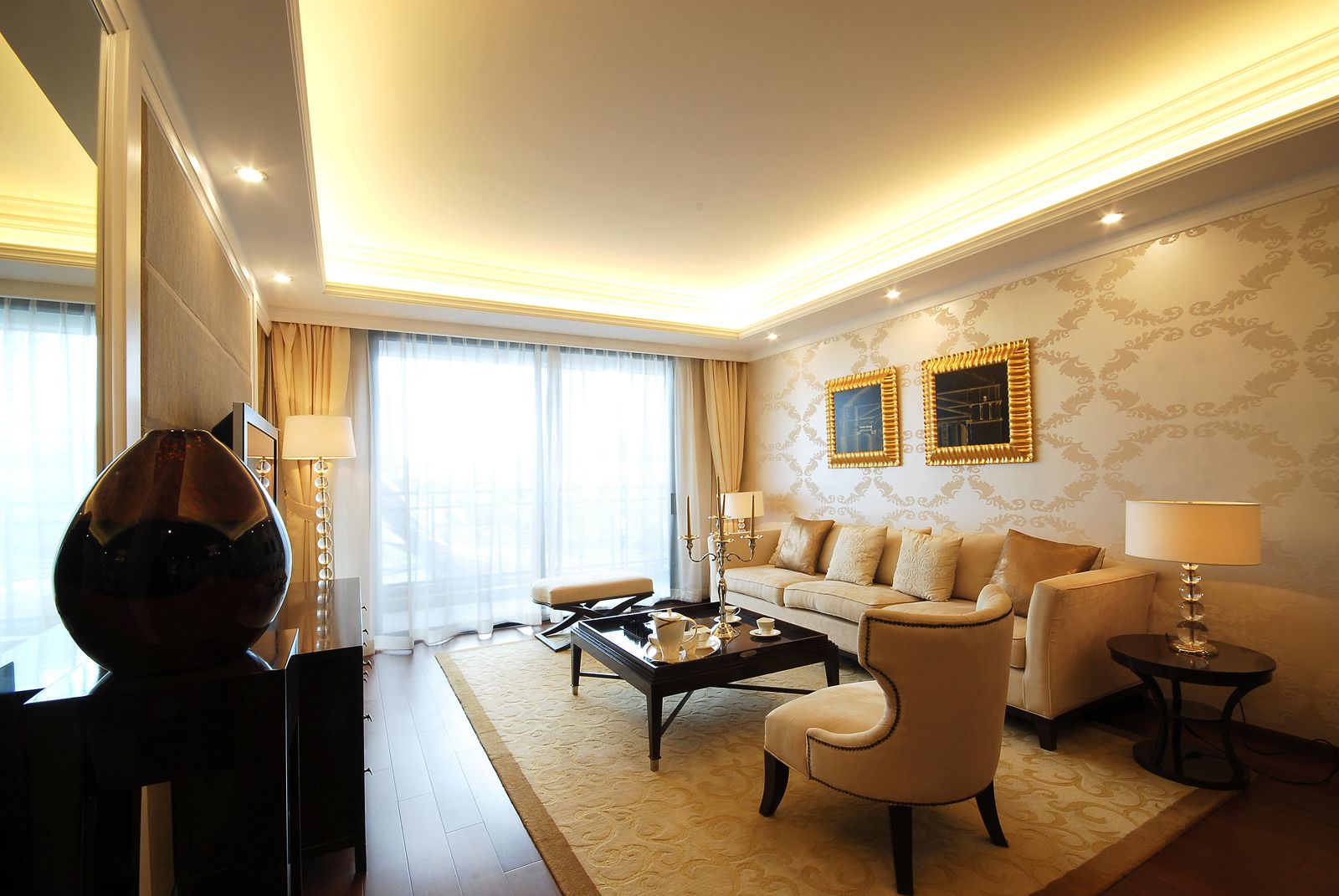 欧式装修风格设计效果图片 平层136平米装修样板间怡景园