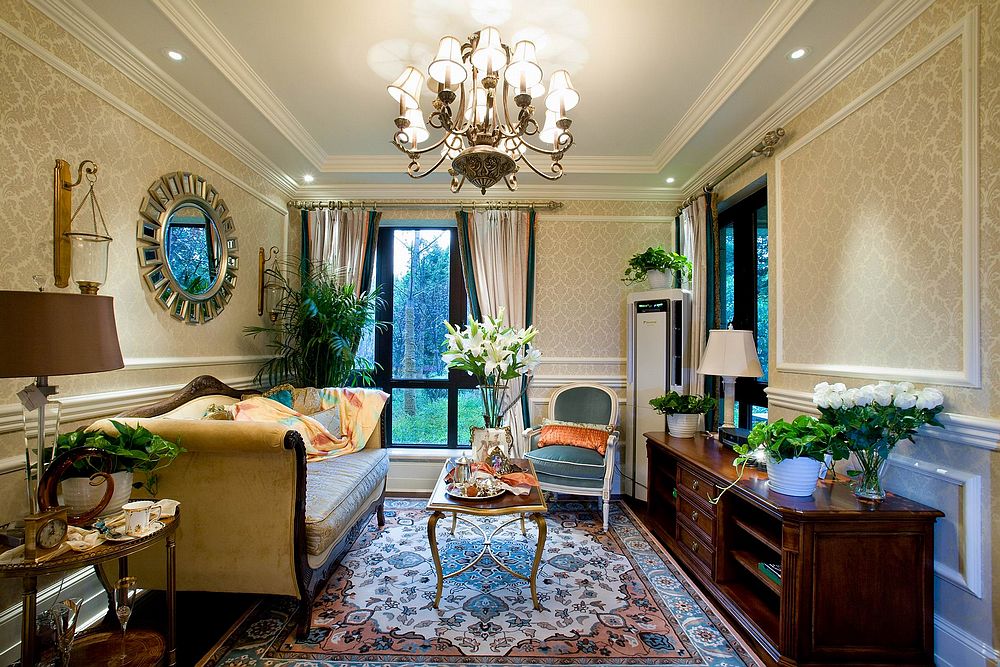 欧式装修风格设计效果图片 平层133平米装修设计效果图片远大幸福里