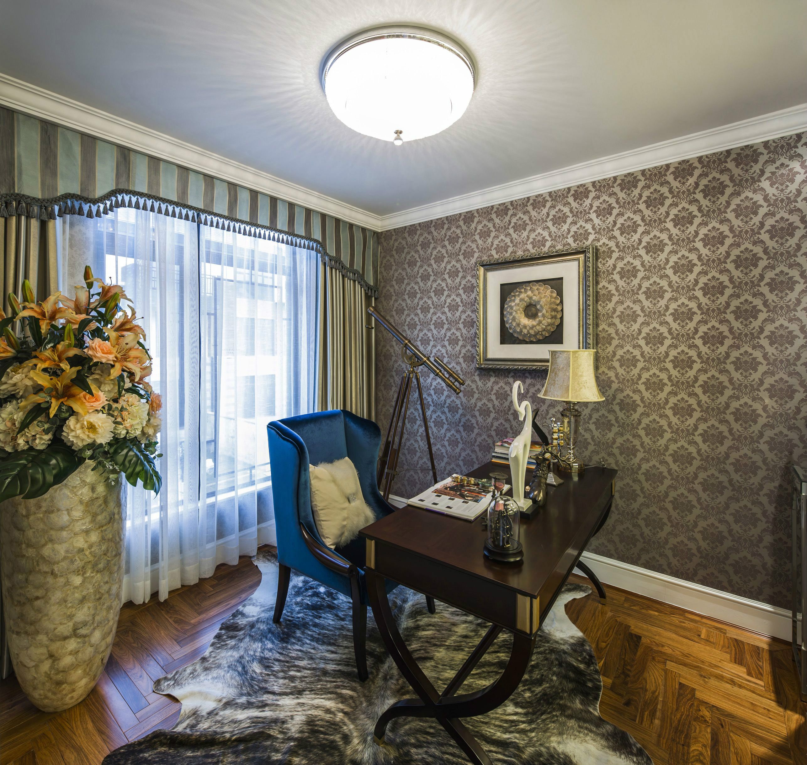 欧式装修风格设计效果图片 平层125平米装修样板间隆泉花园