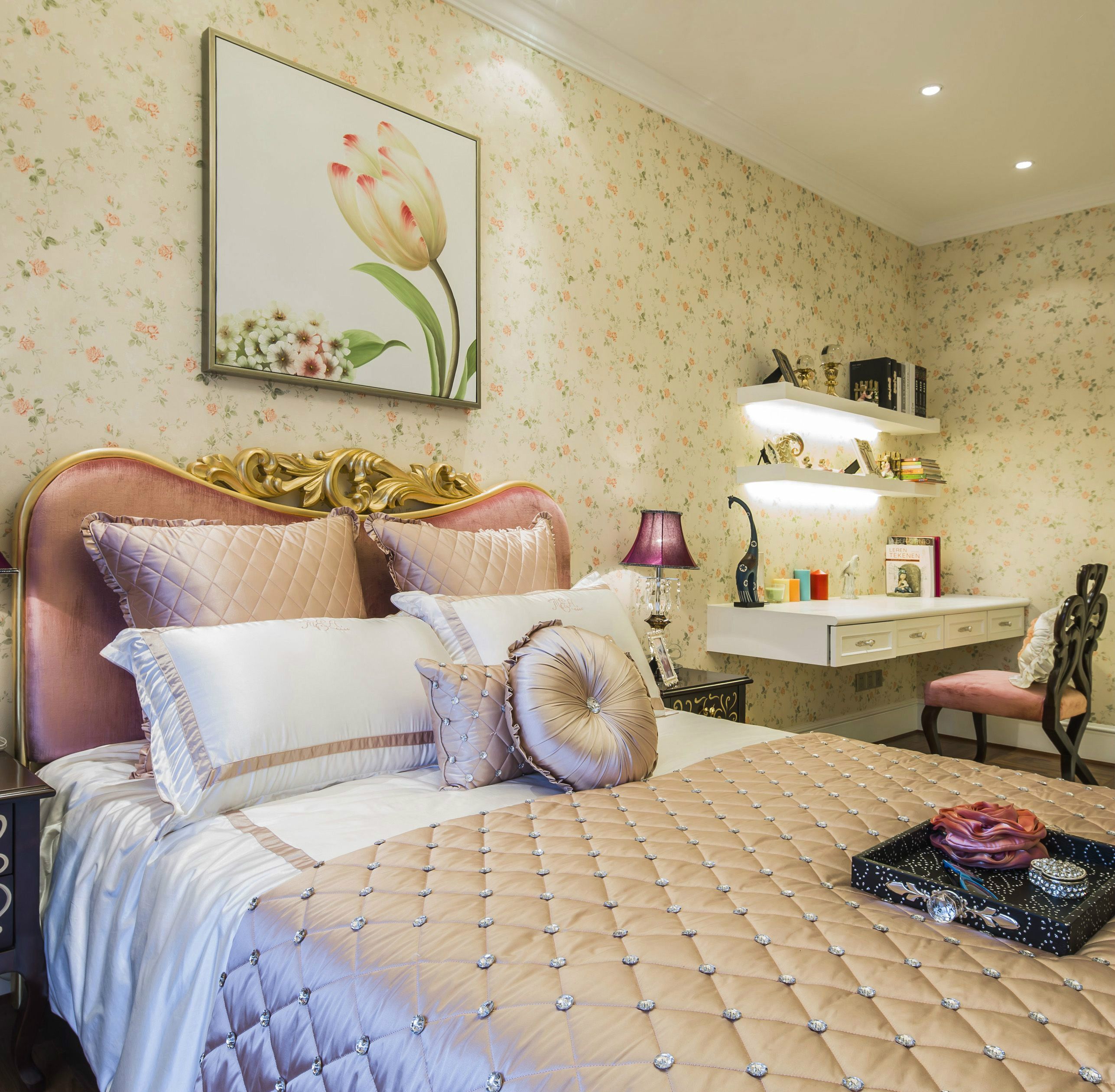 欧式装修风格设计效果图片 平层125平米装修样板间隆泉花园