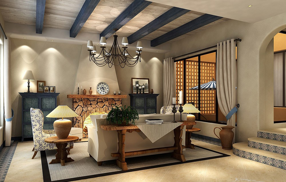 地中海装修设计效果图片 138四室装修样板间图片顶秀清溪