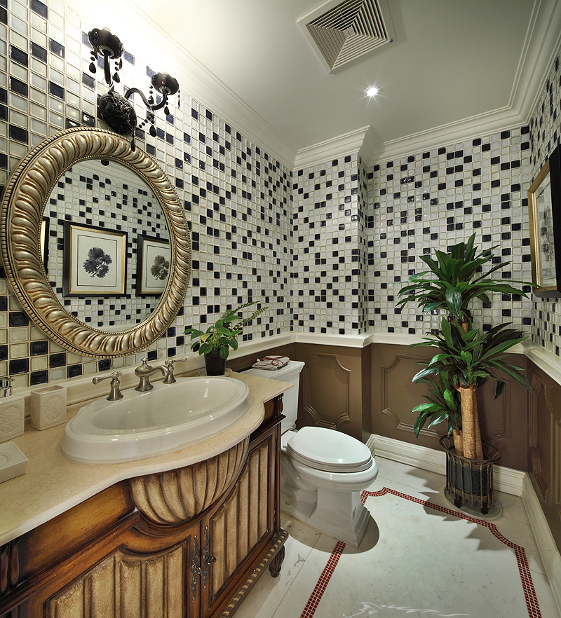 地中海装修设计效果图 122平米三室装修样板间万里星河花园小区