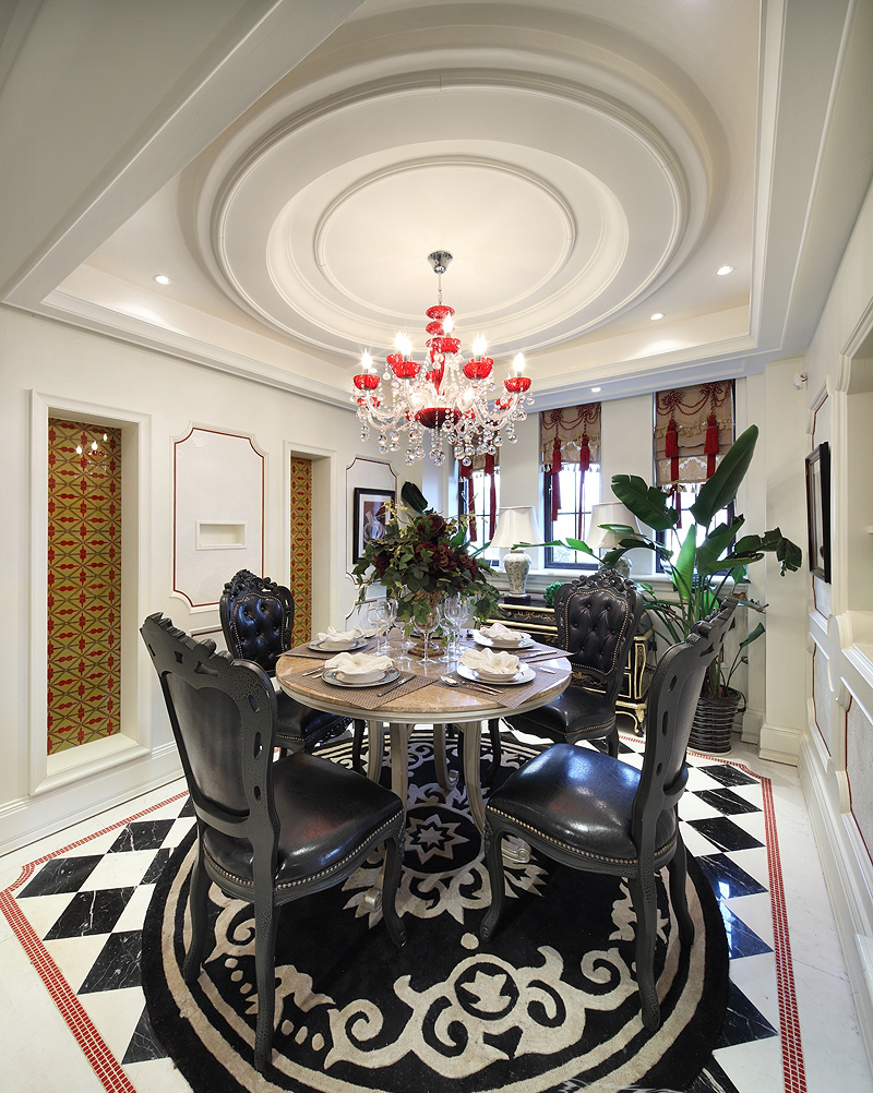 地中海装修设计效果图 122平米三室装修样板间万里星河花园小区