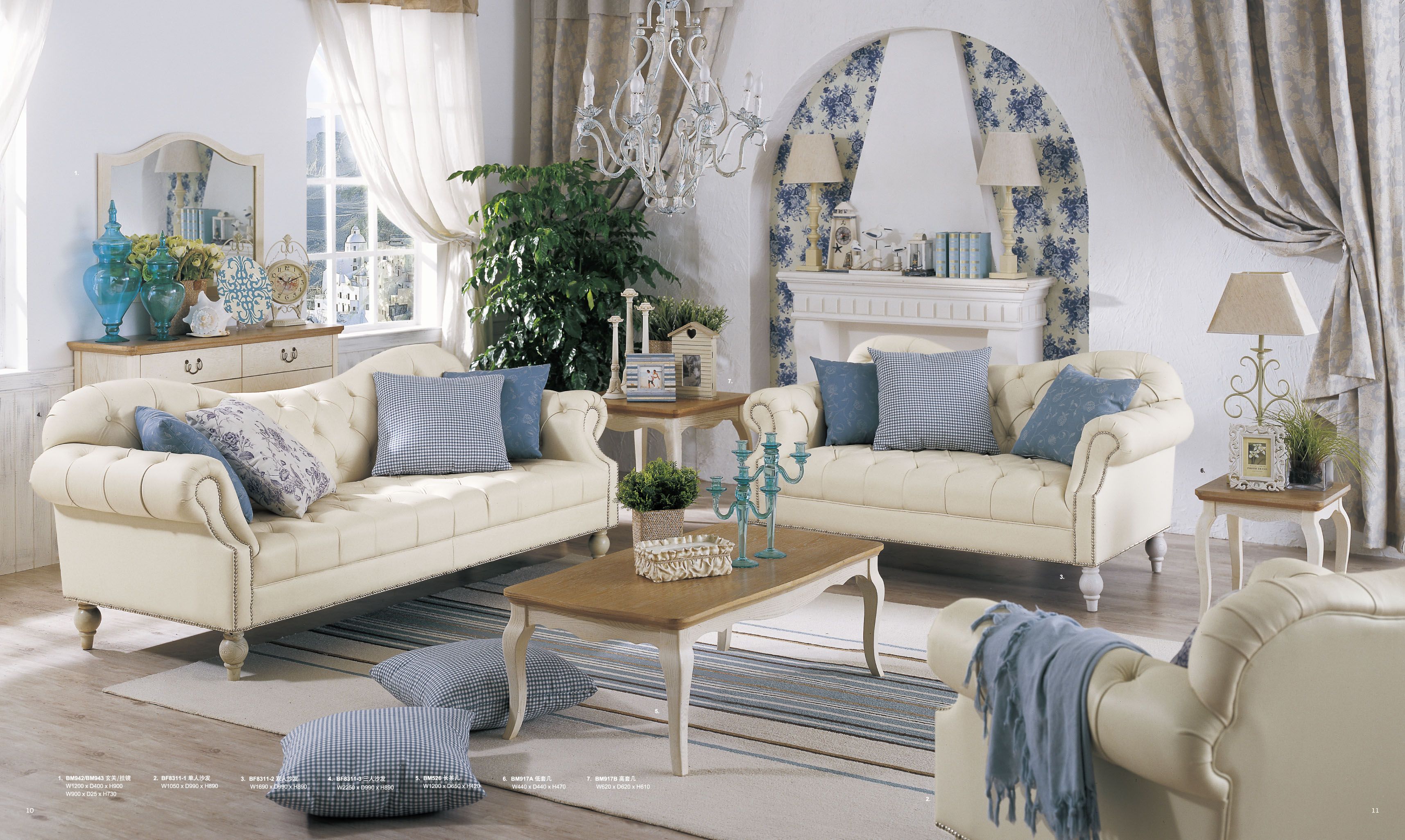 田园风格装修样板间  99平米二室装修设计效果图片金蓉佳苑