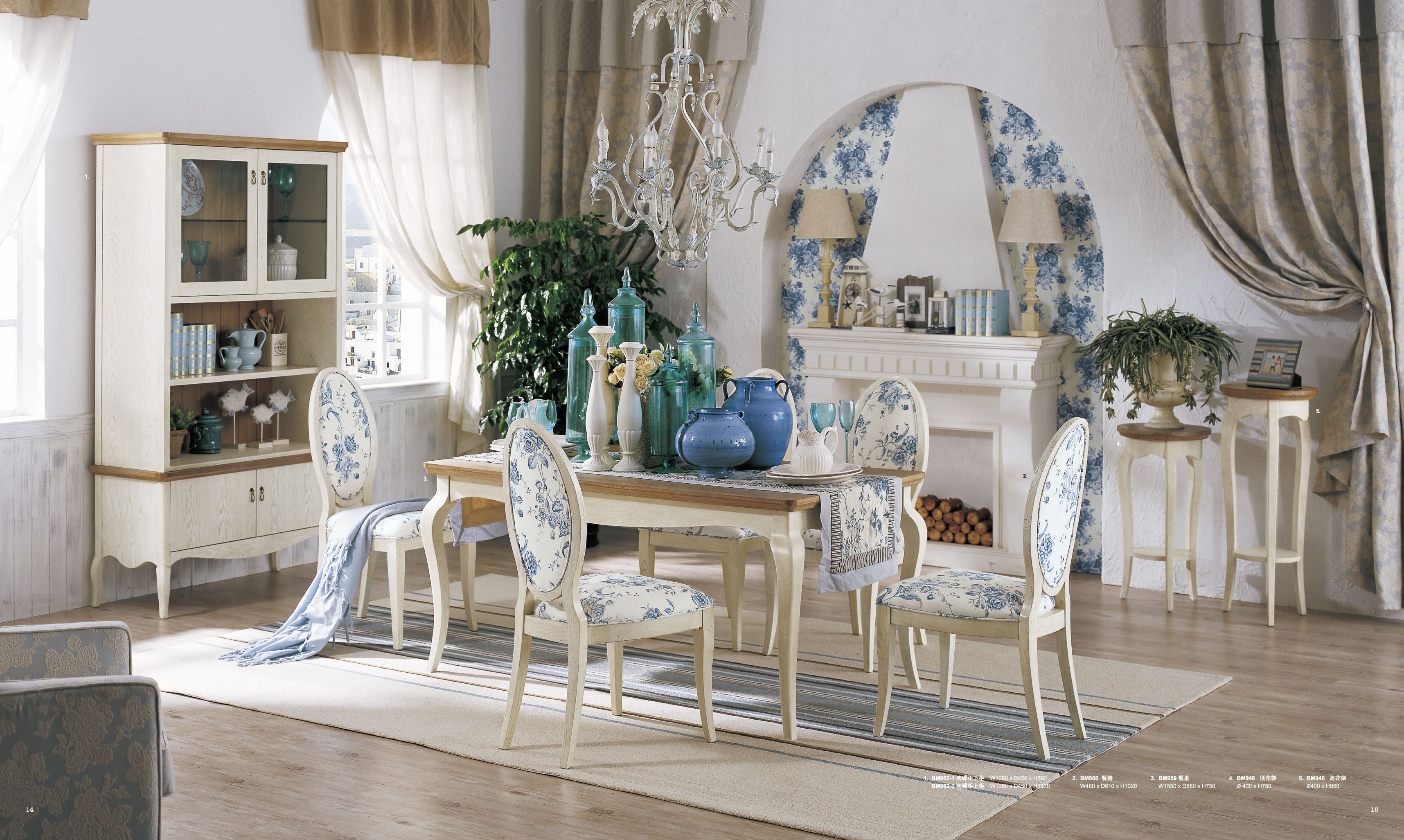 田园风格装修样板间  99平米二室装修设计效果图片金蓉佳苑