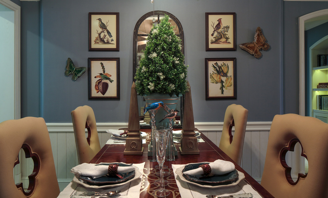 地中海装修设计效果图片   98平米公寓装修样板间伊顿鑫城