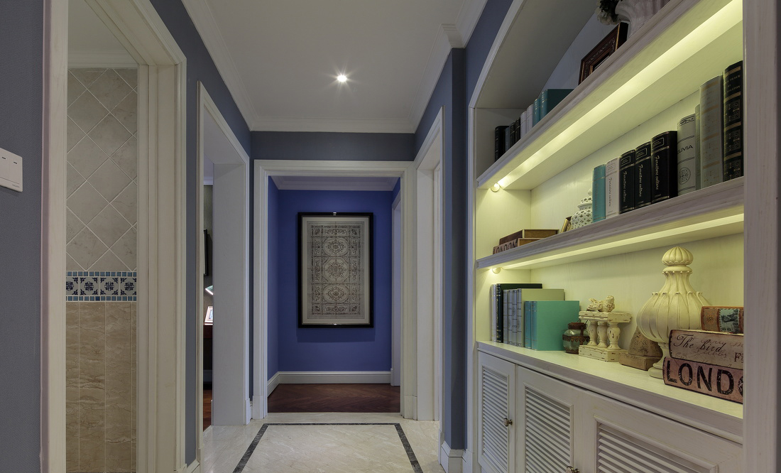 地中海装修设计效果图片   98平米公寓装修样板间伊顿鑫城