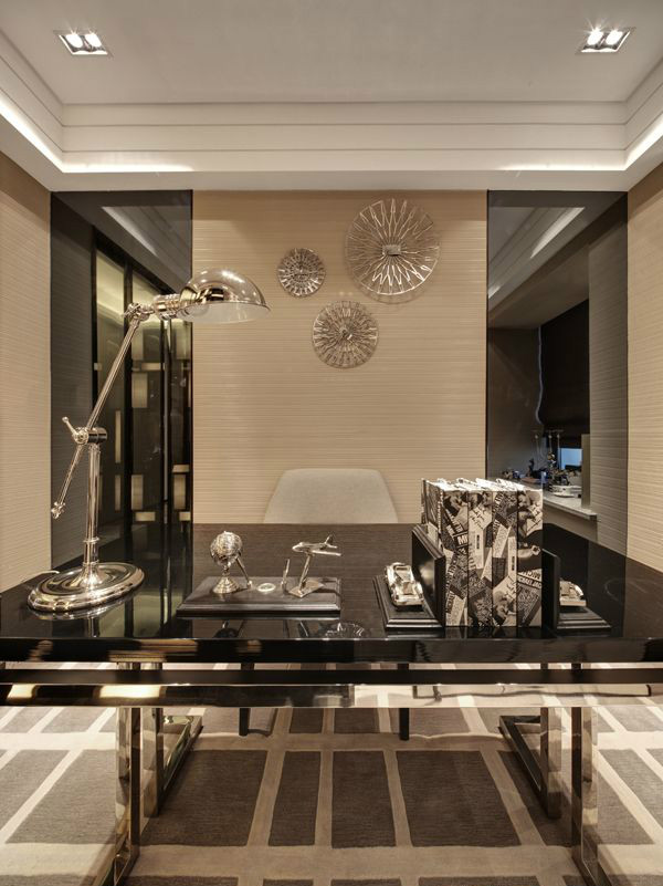 现代装修风格效果图片 平层装修样板间123平米装修图片书香雅居