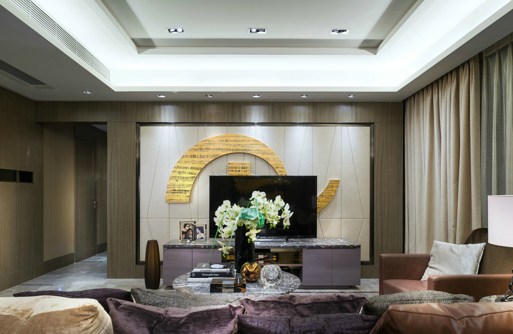 现代装修设计效果图片 平层116平米装修设计样板间案例图片 金峰园