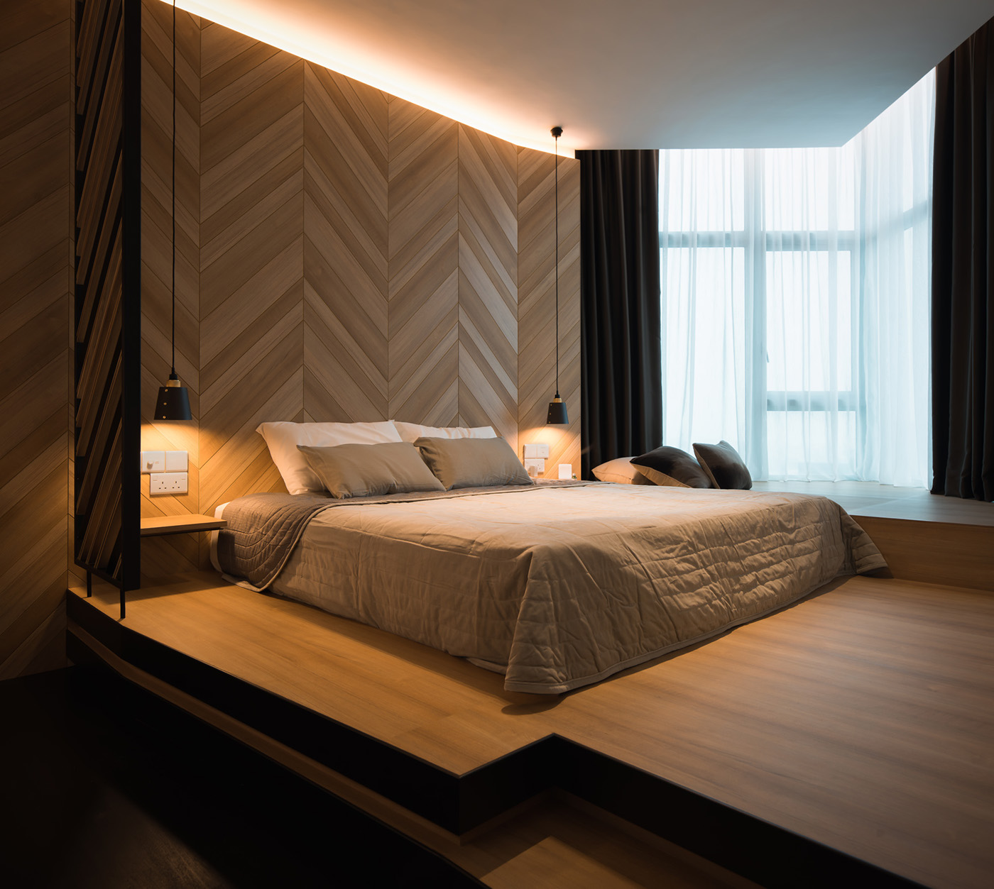 欧式飘窗装修案例效果图  4平米飘窗 榻榻米 卧室装修图片小户型