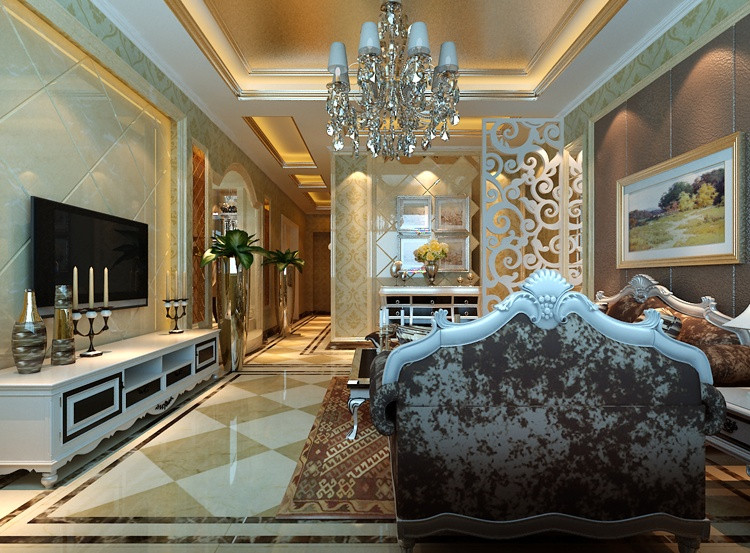 混搭风格客厅吊顶装修风格图片 简单异形客厅吊顶装修效果图 新都美地