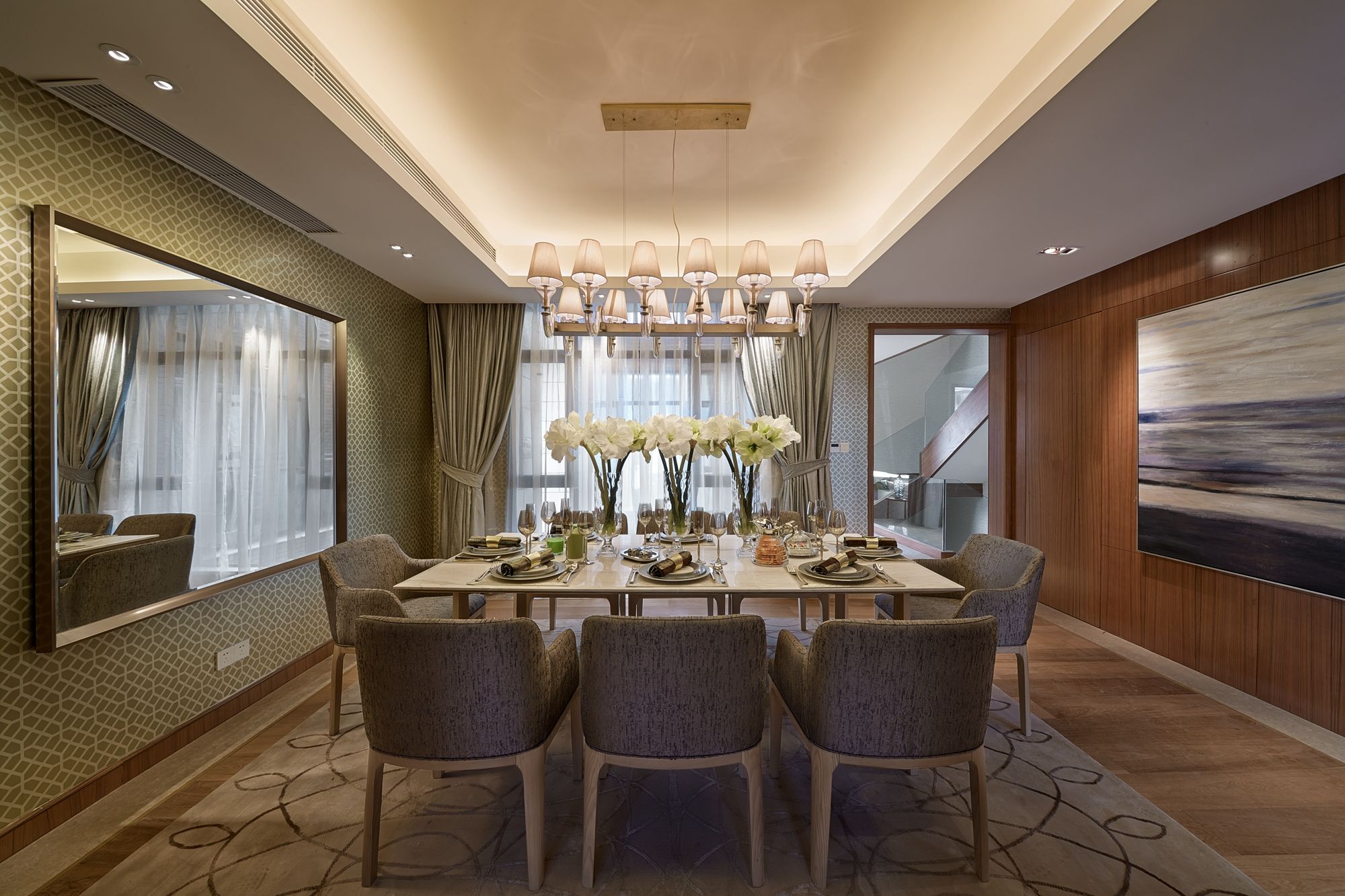 现代风格装修 样板间图片 跃层装修房屋112平米装修图片 光谷新城