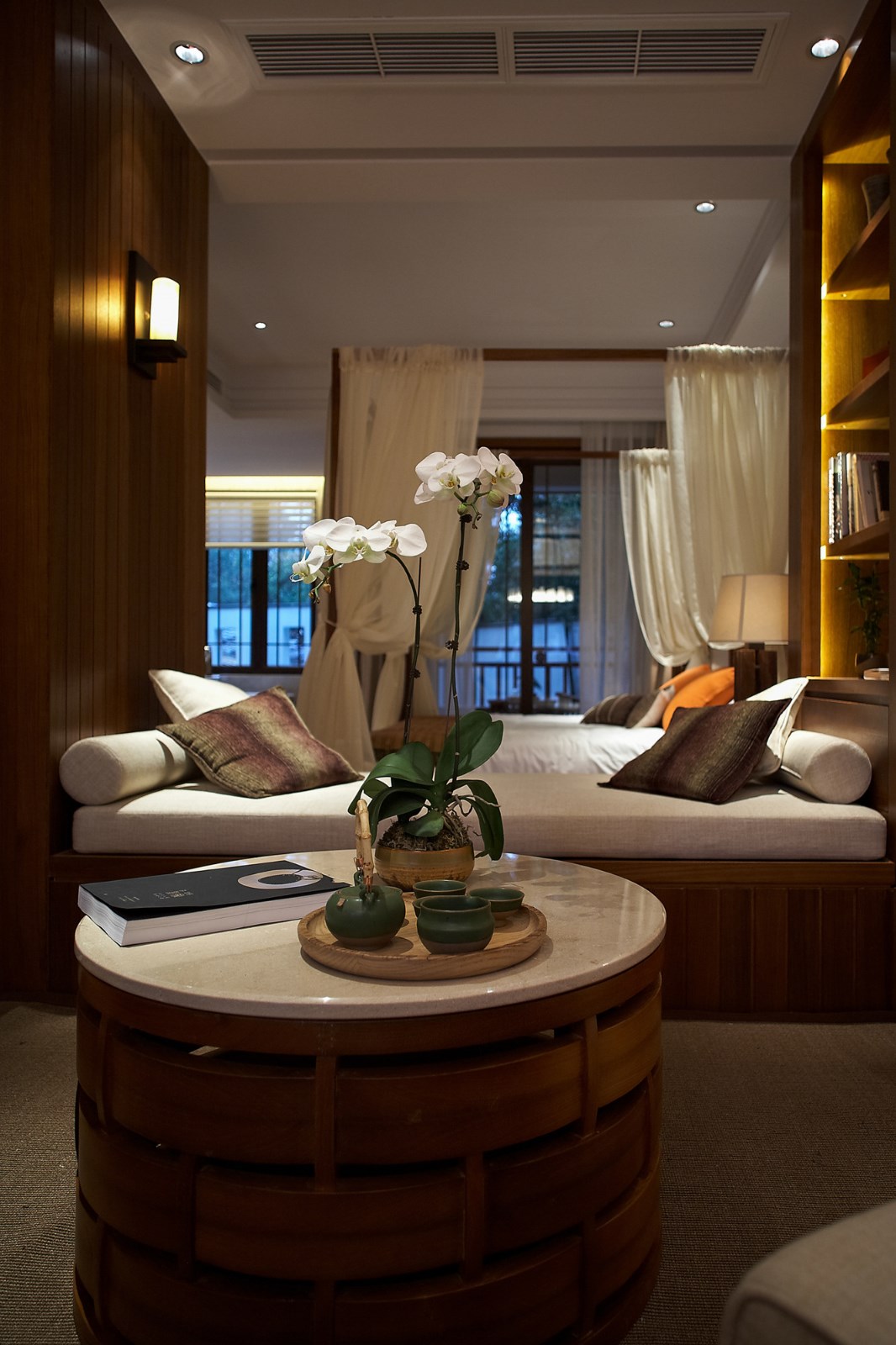 中式风格装修效果图 平层装修样板间图片 132平米鑫华园