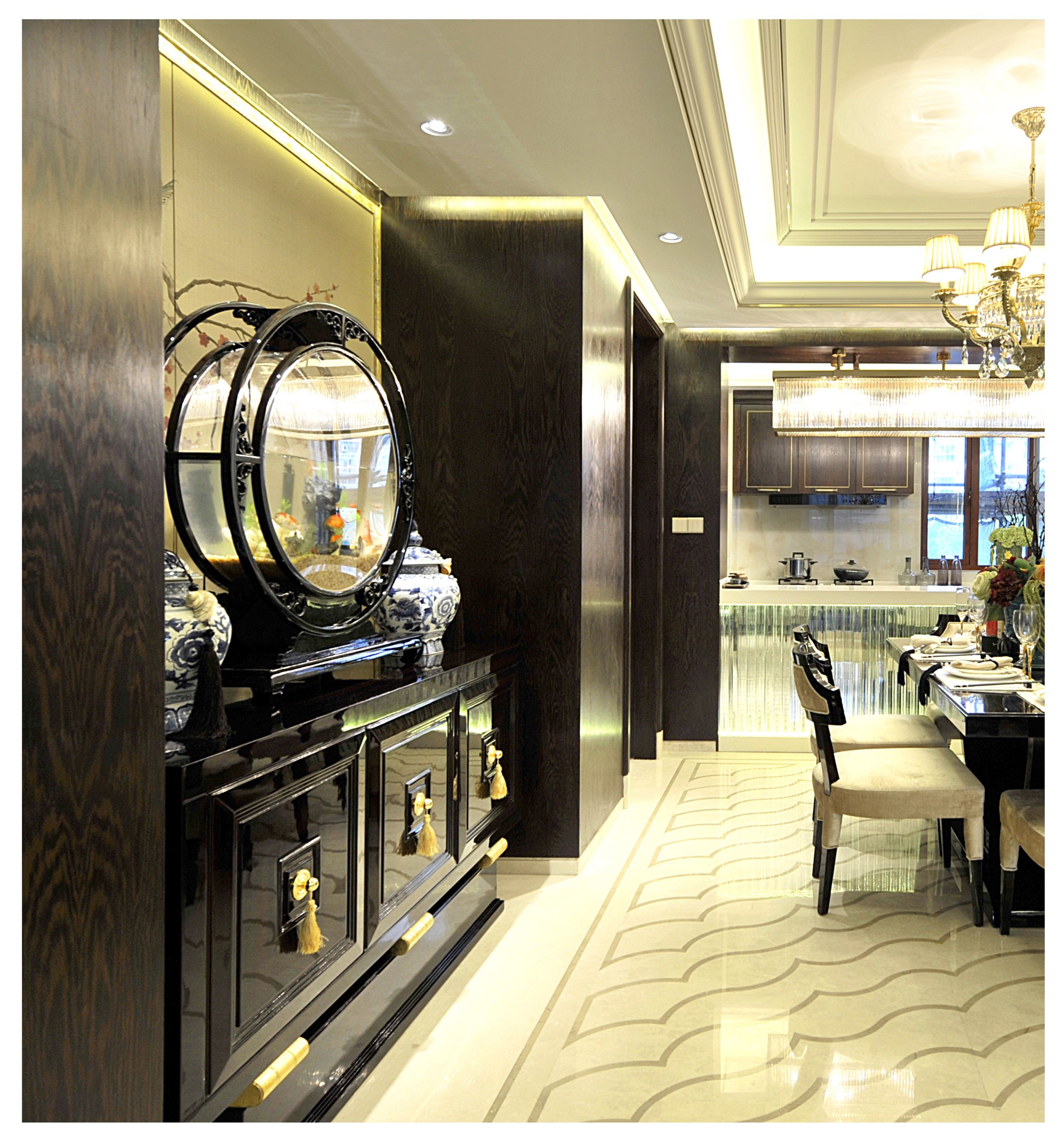 大平米装修设计效果图  中式风格装修样板间图片136平米 福汇小区