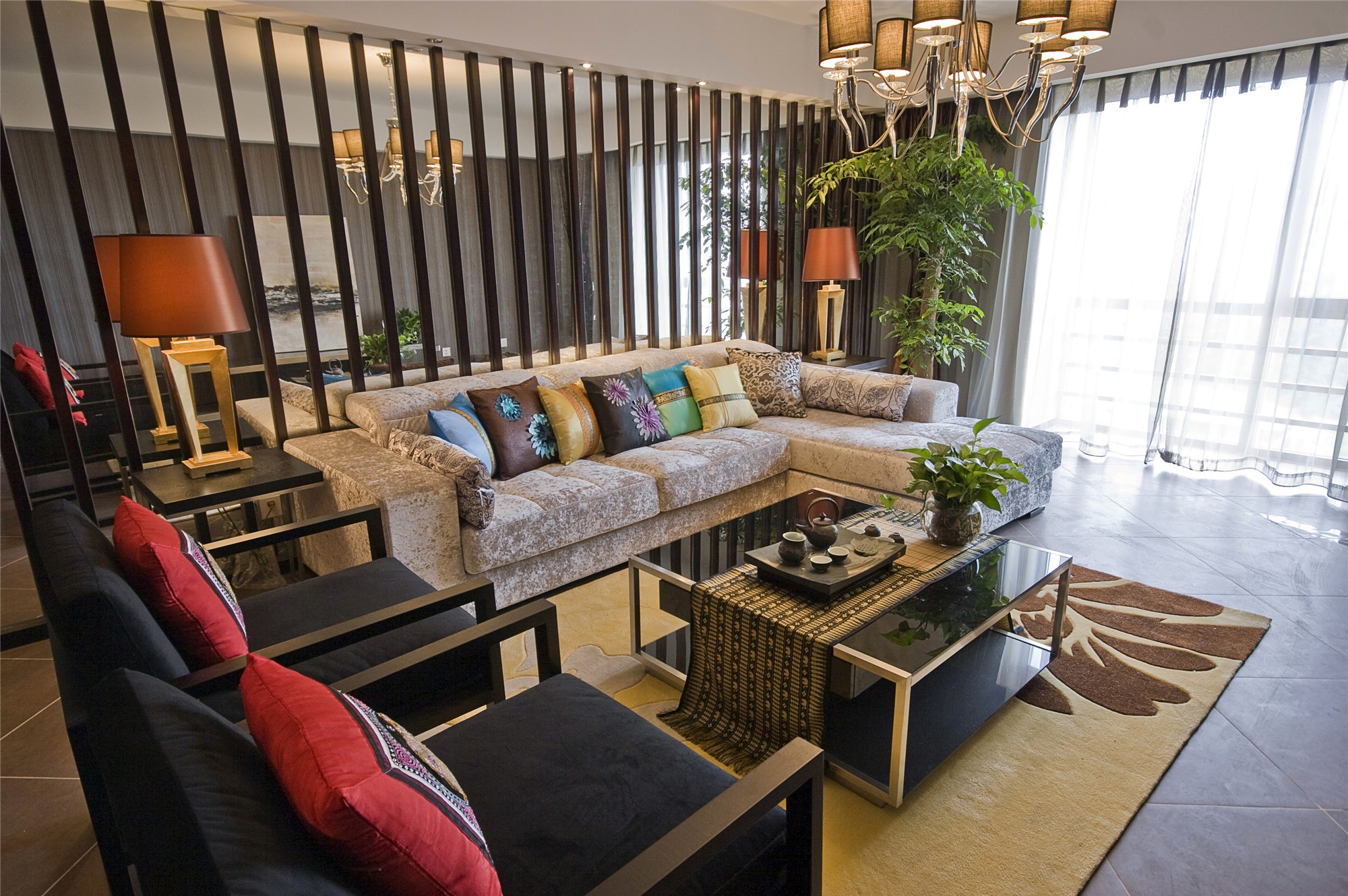 装修房子效果图 中式风格装修设计效果图片 平层139平米锦绣华城