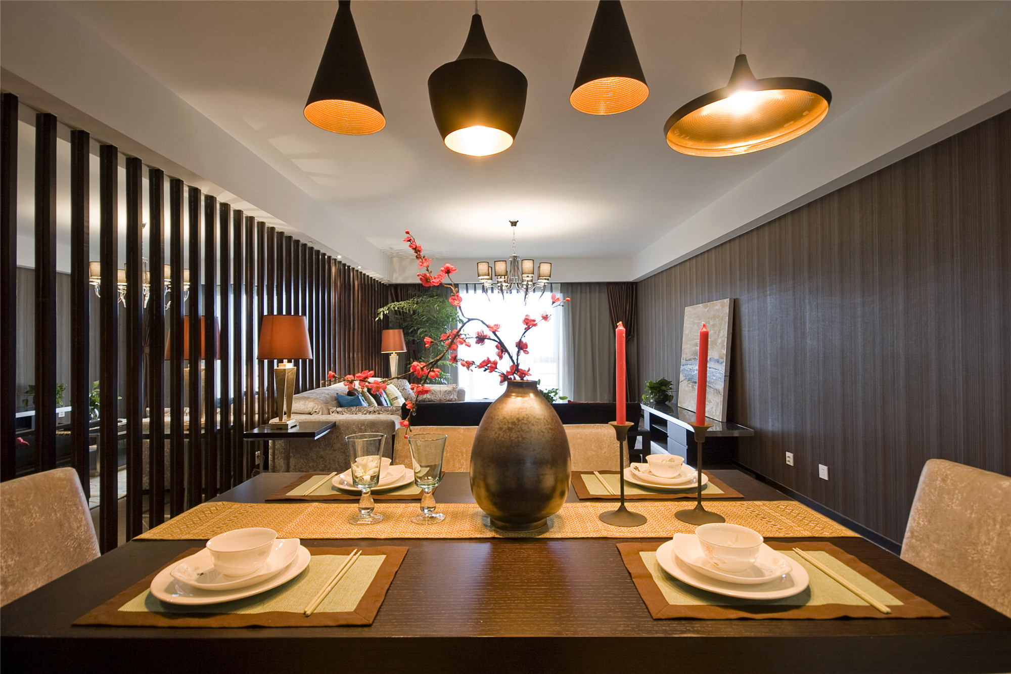 装修房子效果图 中式风格装修设计效果图片 平层139平米锦绣华城