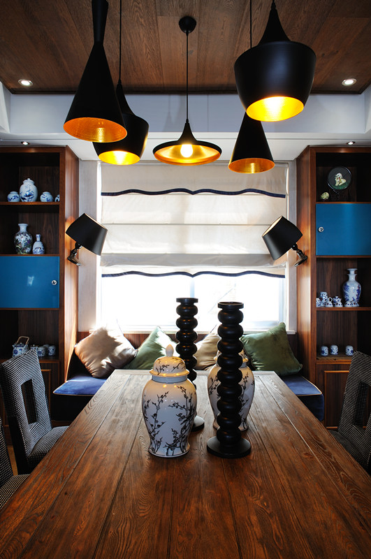 133平米房子装修效果图 中式装修设计样板间图片平层 学府未来城