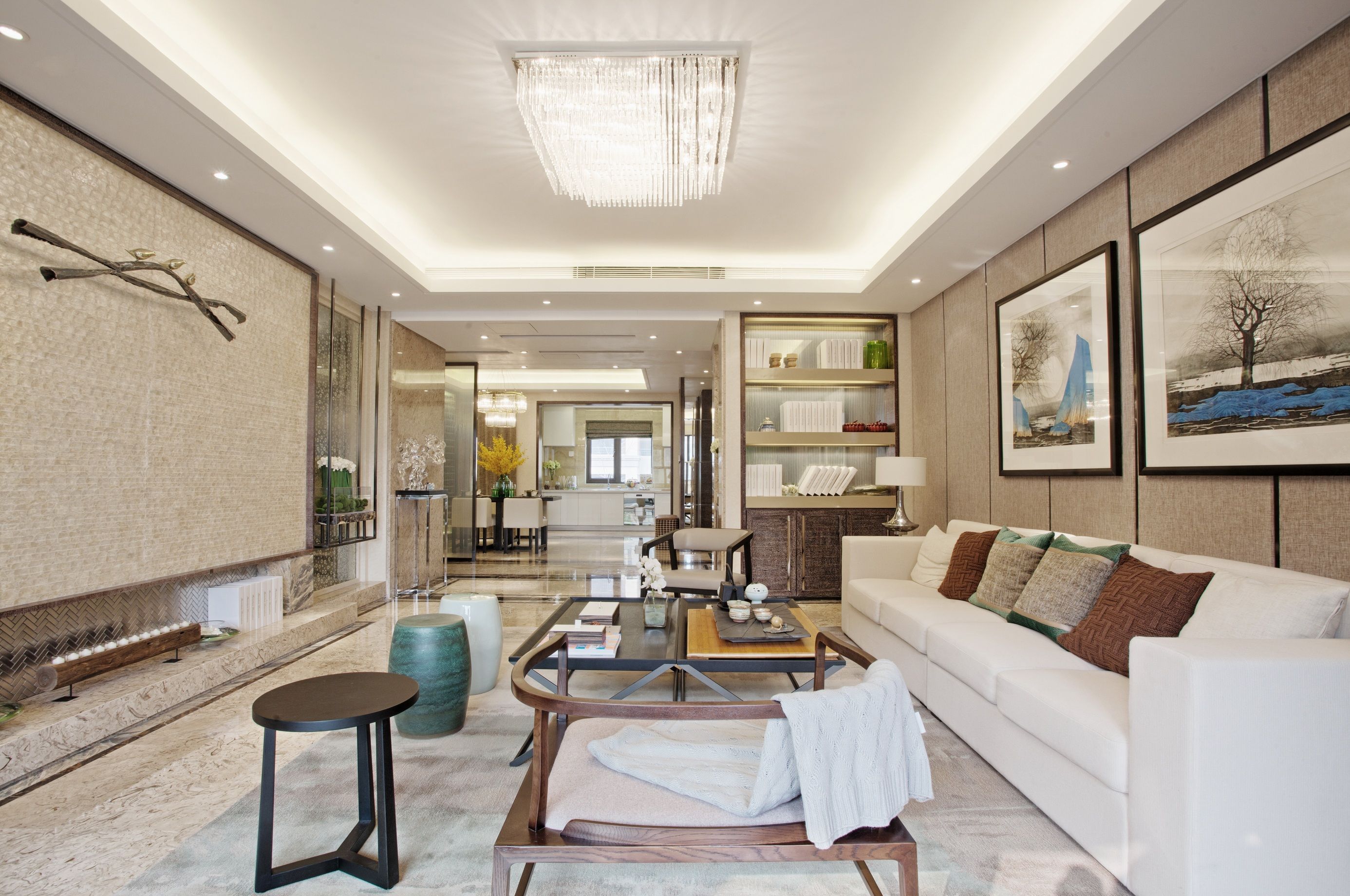 中式风格装修效果图 装修房子平层设计124平米图片 银浪村(五区)