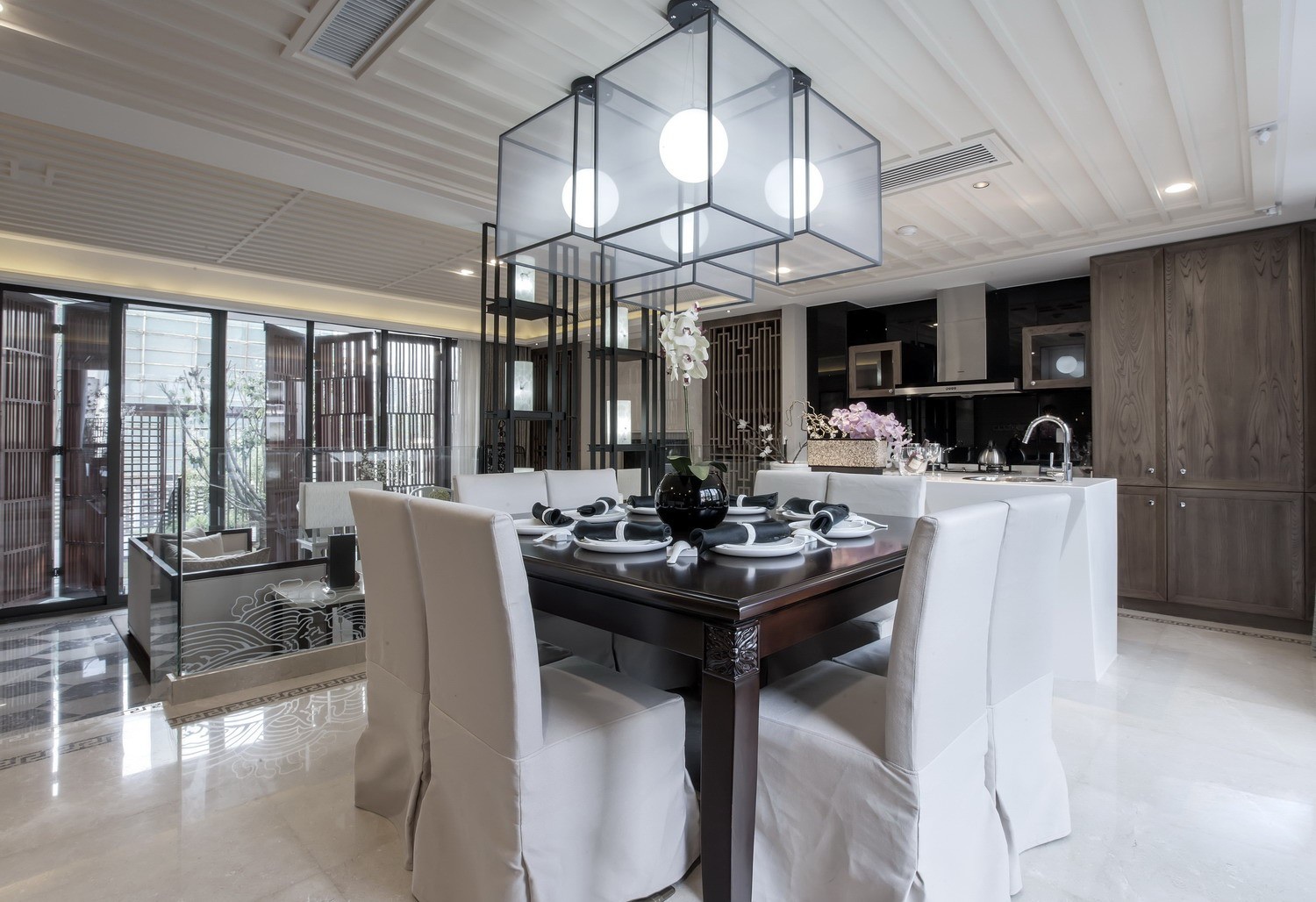 中式别墅装修效果图 250平米装修样板间案例图片 碧水绿洲