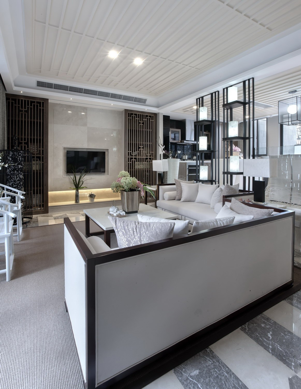 中式别墅装修效果图 250平米装修样板间案例图片 碧水绿洲