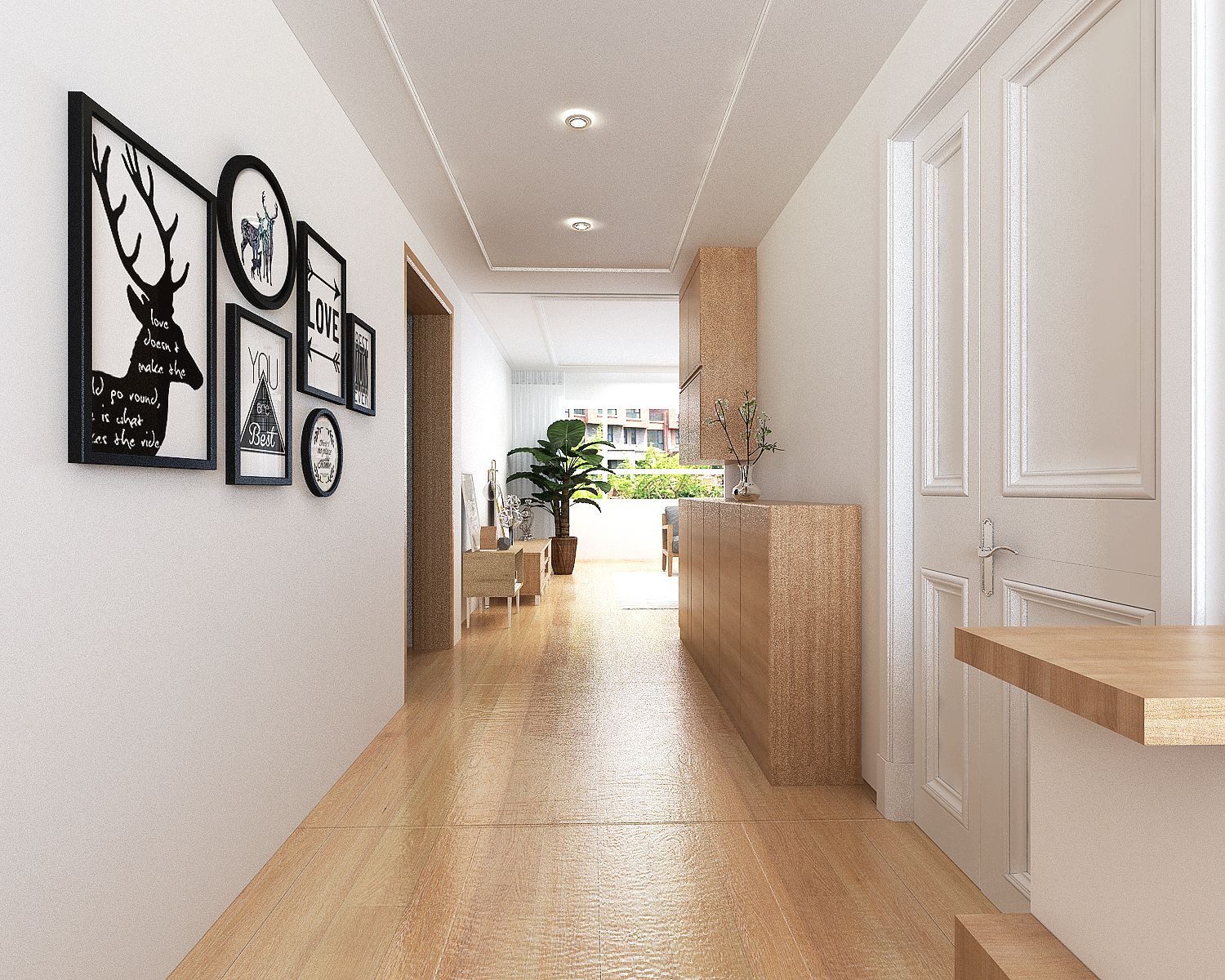 宜家风格装修效果图 二室一厅装修样板间图片95平米 滨水怡景