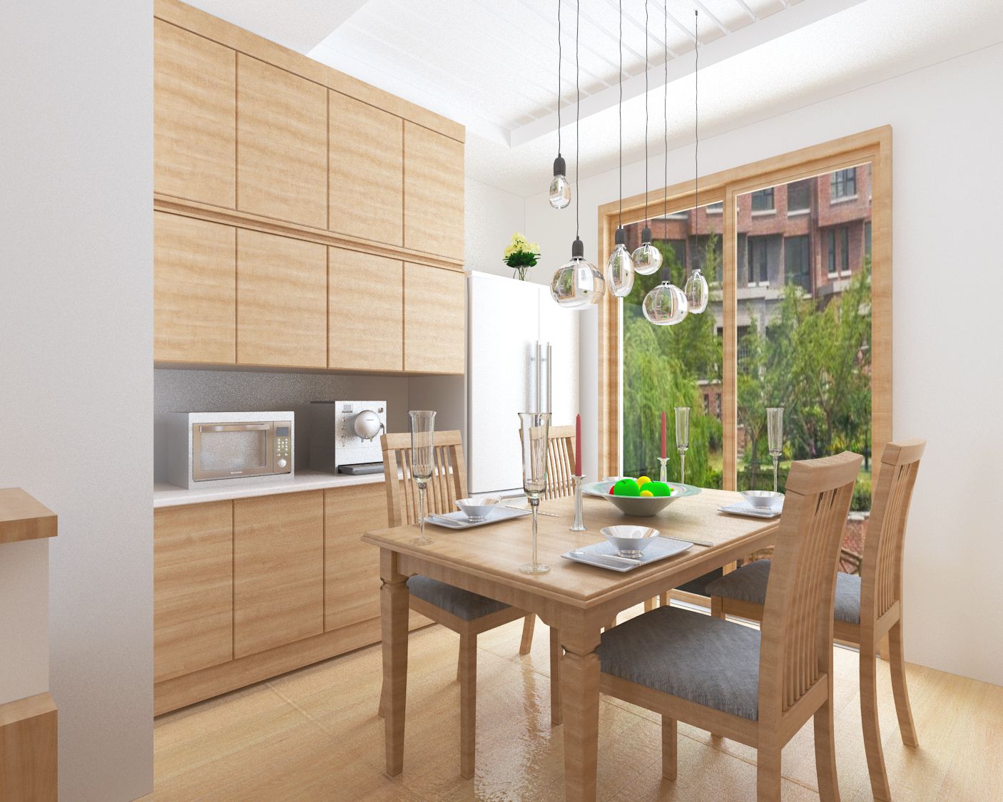 宜家风格装修效果图 二室一厅装修样板间图片95平米 滨水怡景