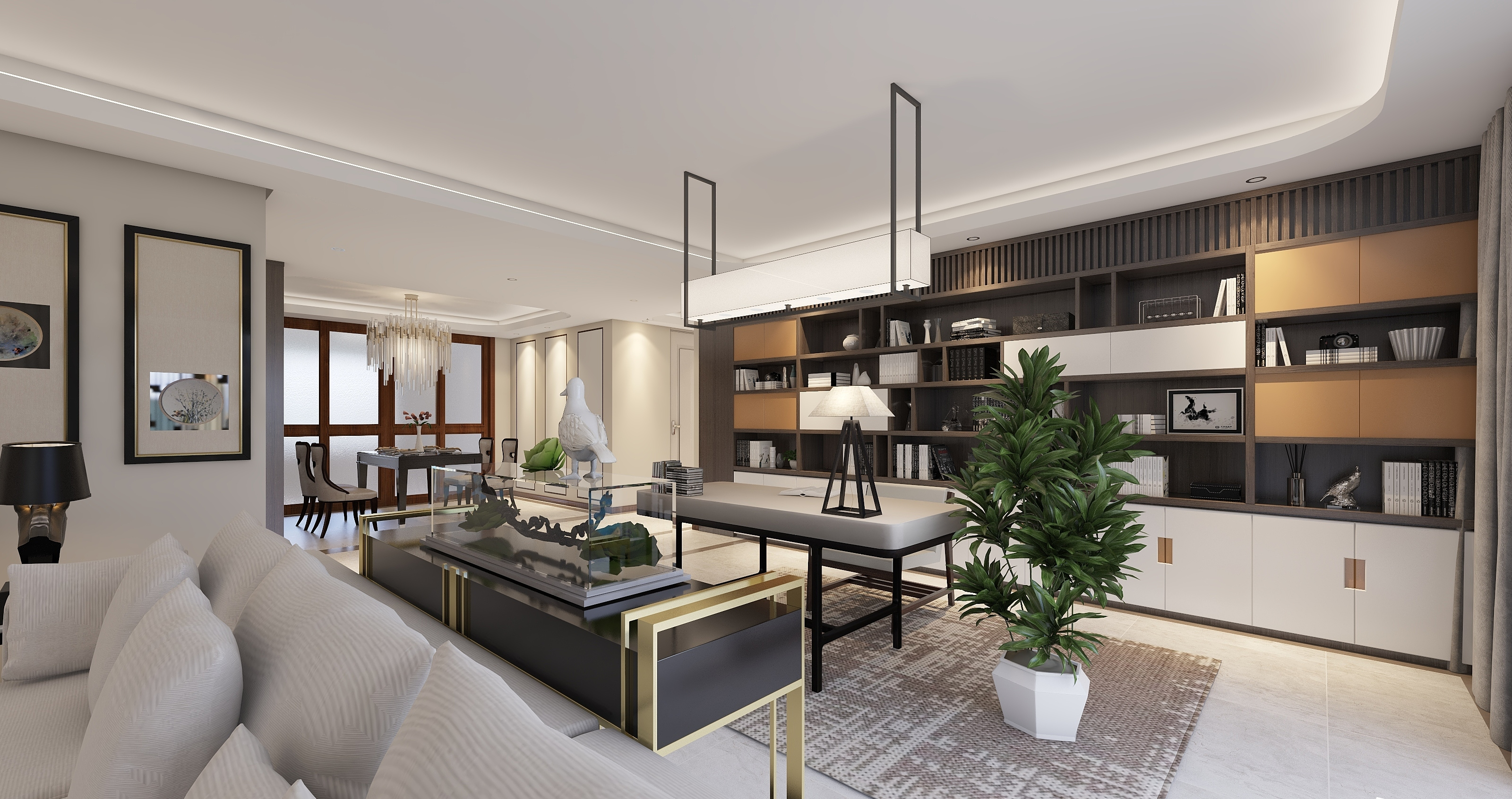 150平米大户型装修效果图 现代风格装修设计效果图片 中华花园