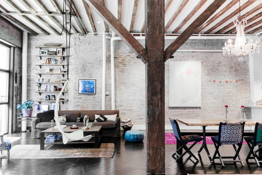 工业复古装修风格图片 130平米房子装修效果图 复式中楠花园样板间