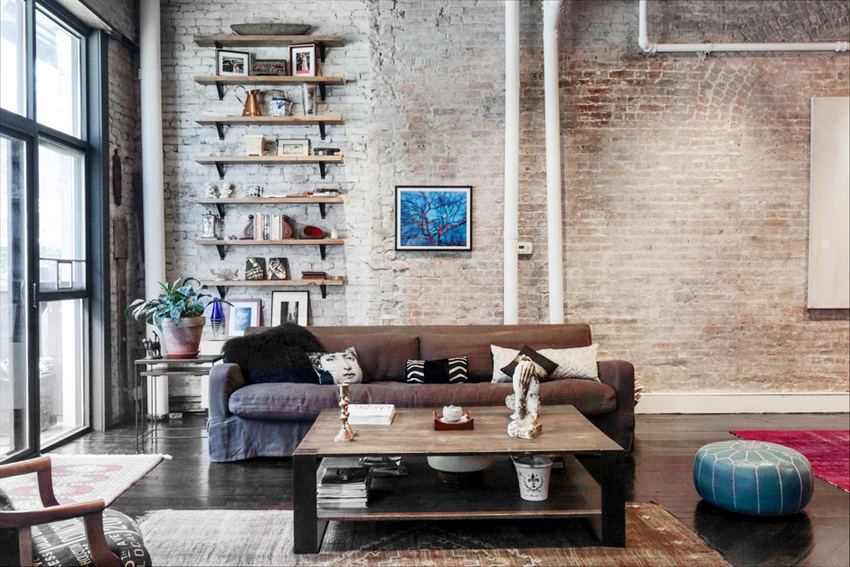 工业复古装修风格图片 130平米房子装修效果图 复式中楠花园样板间