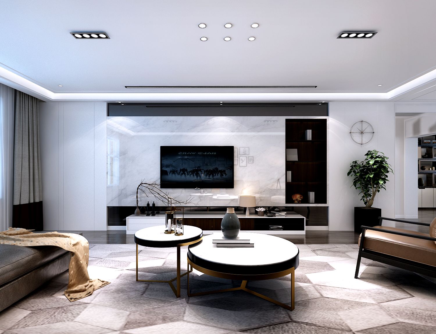 港式风格装修效果图 110平米三室装修样板间图片 金顿小镇