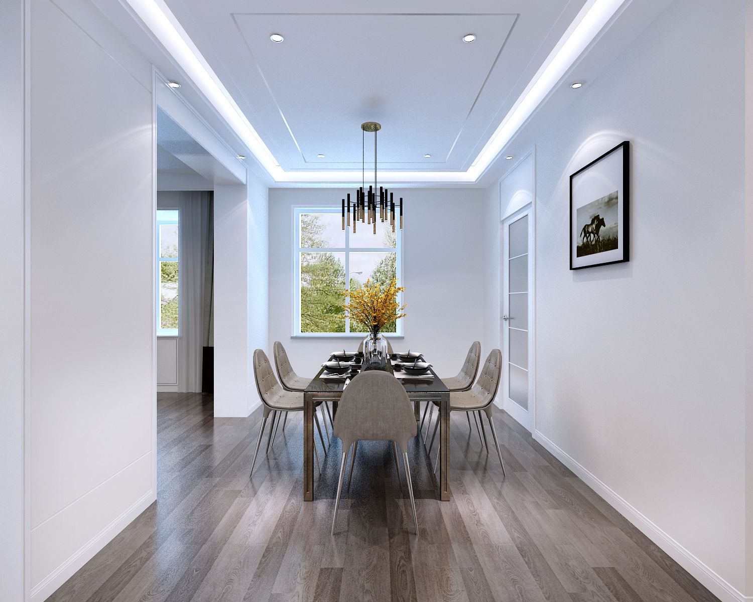 港式风格装修效果图 110平米三室装修样板间图片 金顿小镇