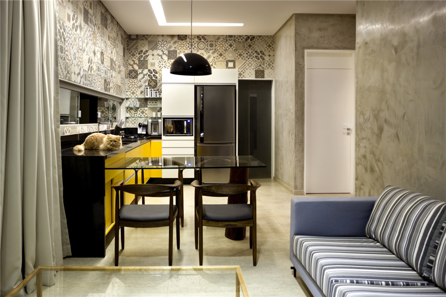 工业风格装修效果图 88平米复式装修样板间 歌林花园