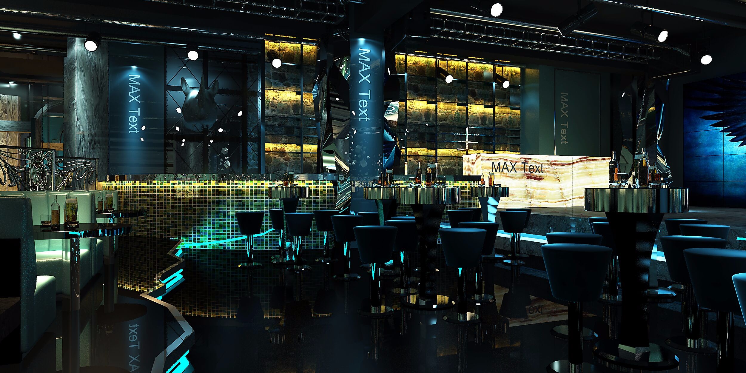 2019ktv装修效果图片 工业风格ktv装修设计实景图片 560平米