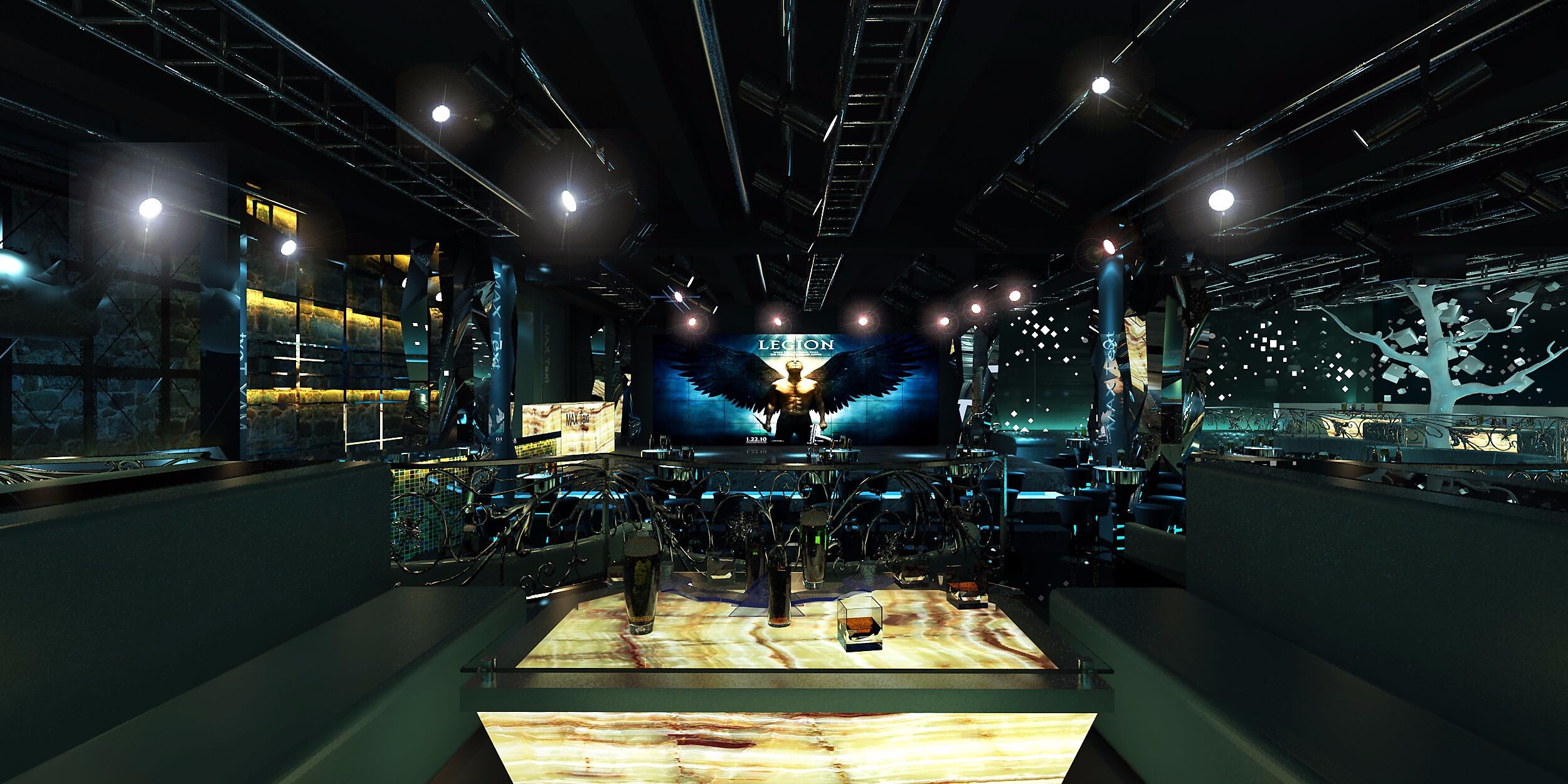 2019ktv装修效果图片 工业风格ktv装修设计实景图片 560平米