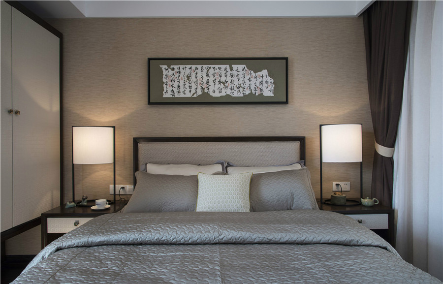 新中式风格装修效果图 140平米复式装修样板间 白石公馆