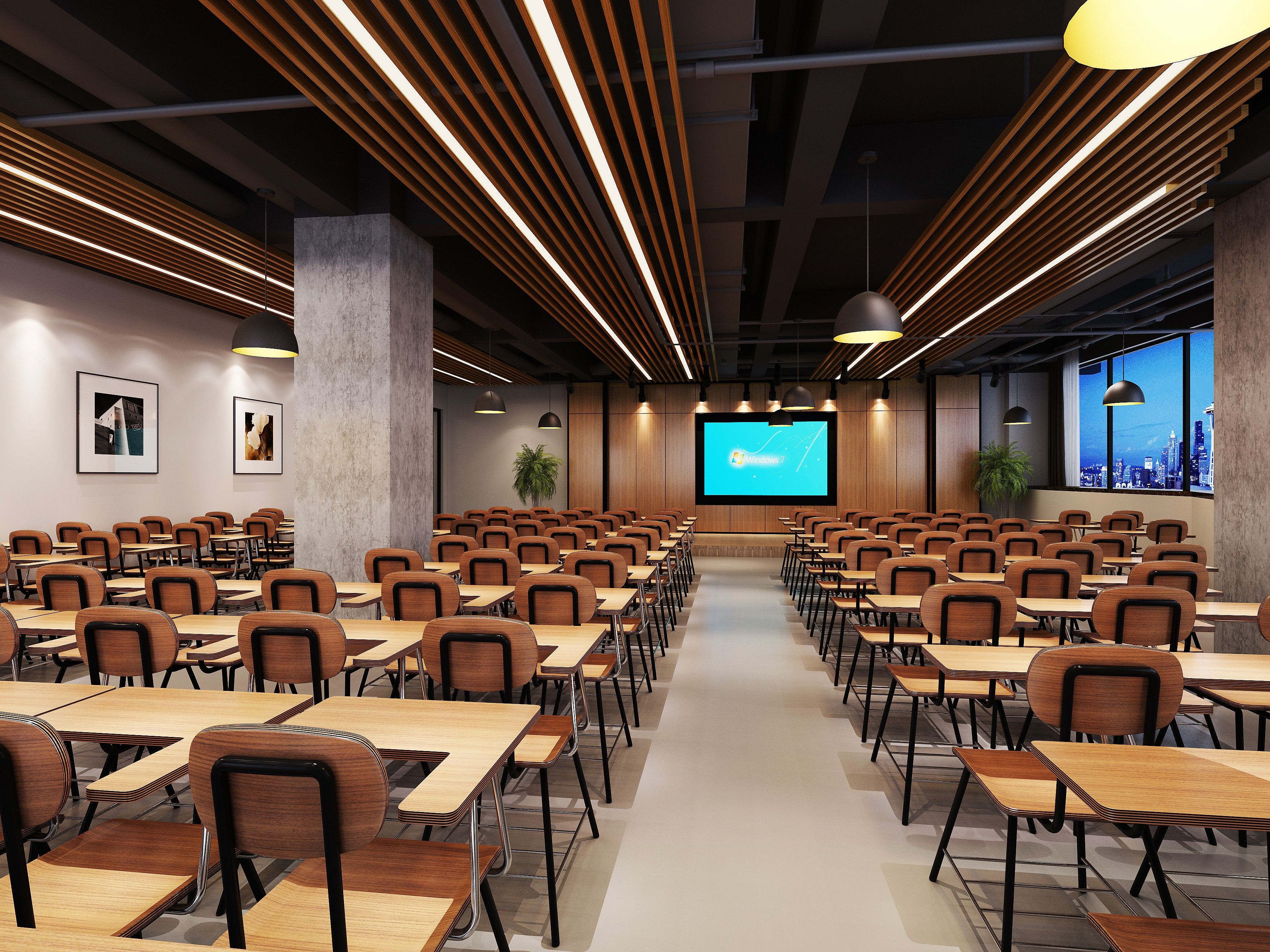 大办公室装修效果图片 多人办公室精装修实景案例图片 520平米