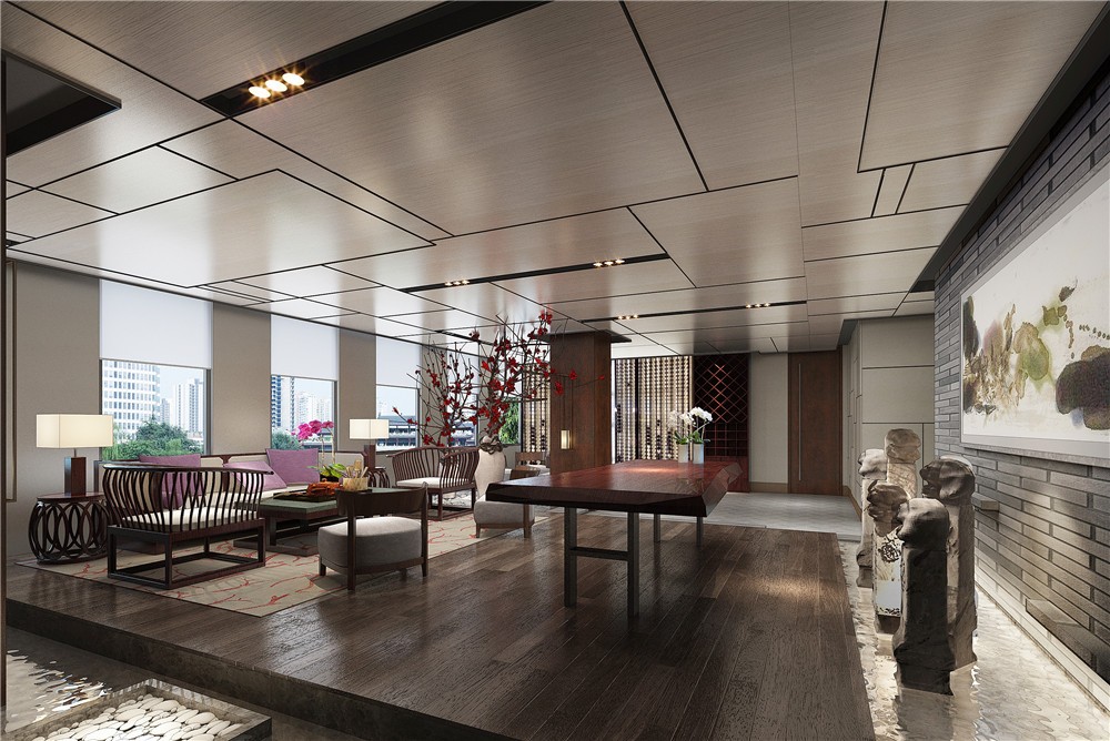 大办公室装修效果图片 多人办公室精装修实景案例图片 520平米