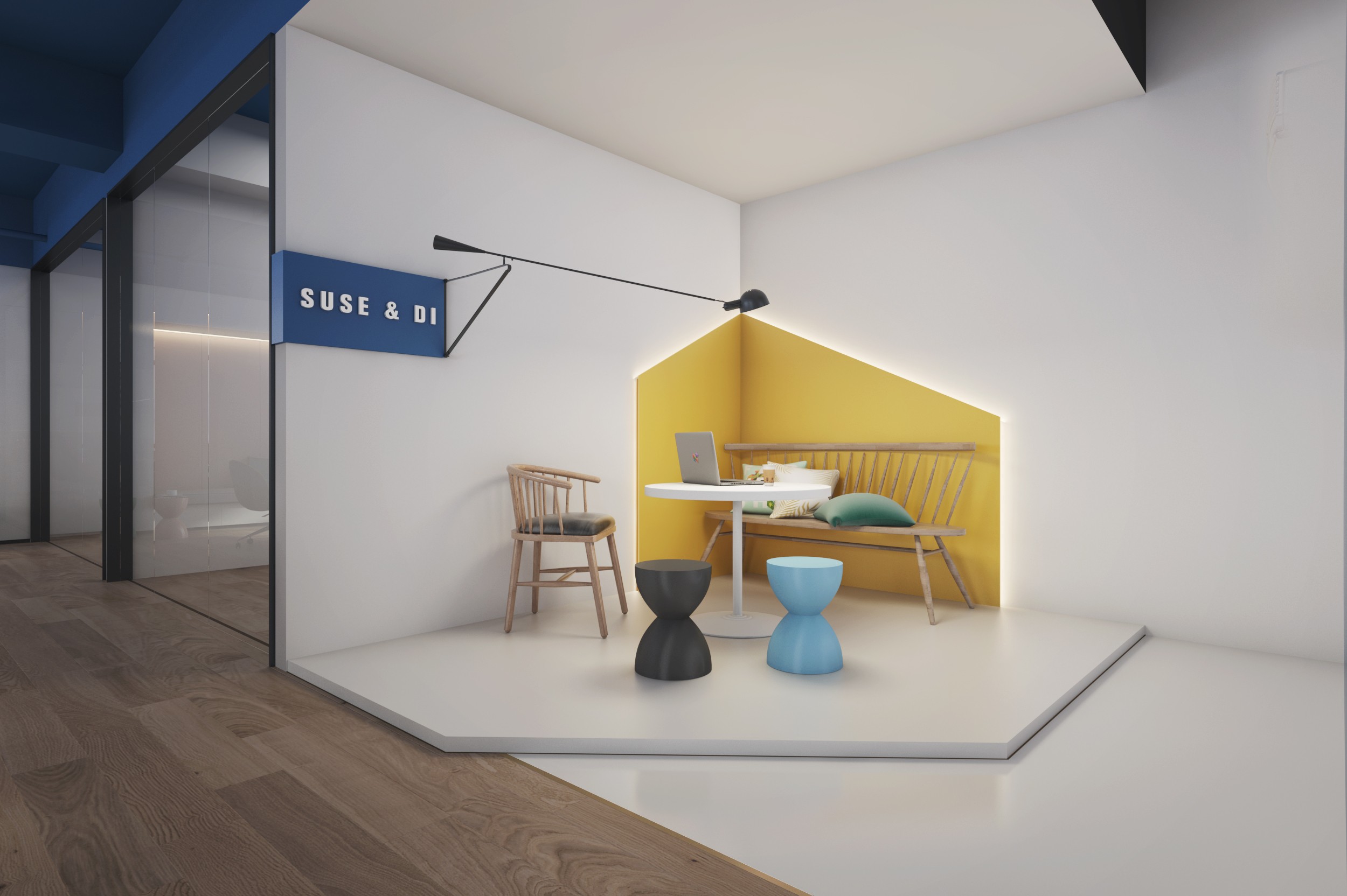 蓝色办公室装修图片230平米