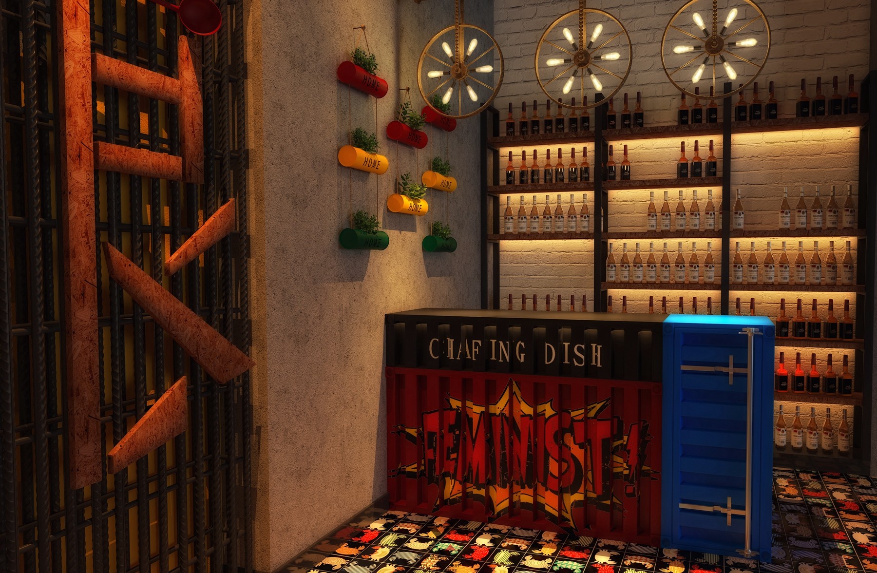 美式风格餐厅装修设计效果图  个性创意餐厅装修图片 140平米