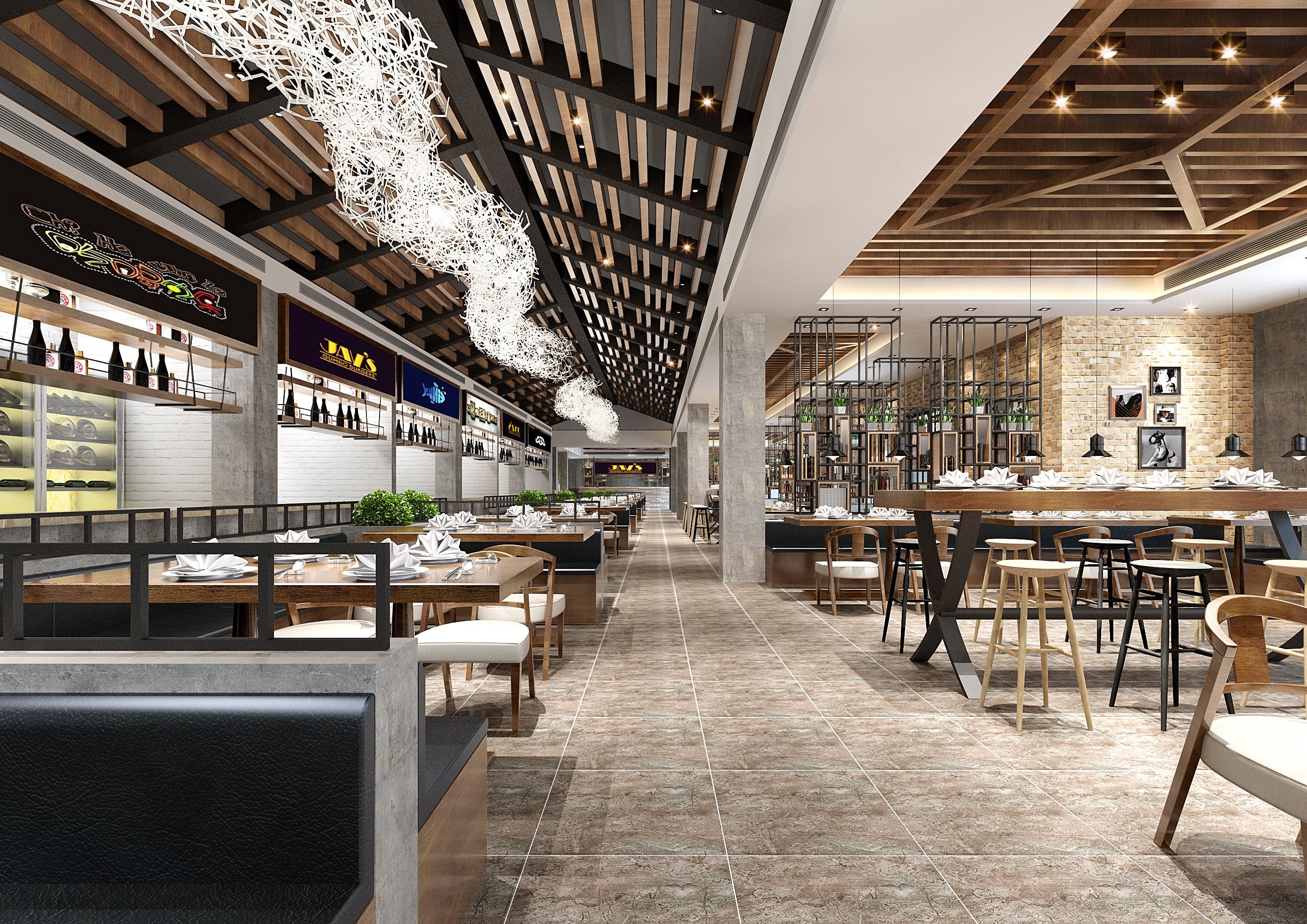 230平米新中式风格餐厅装修效果