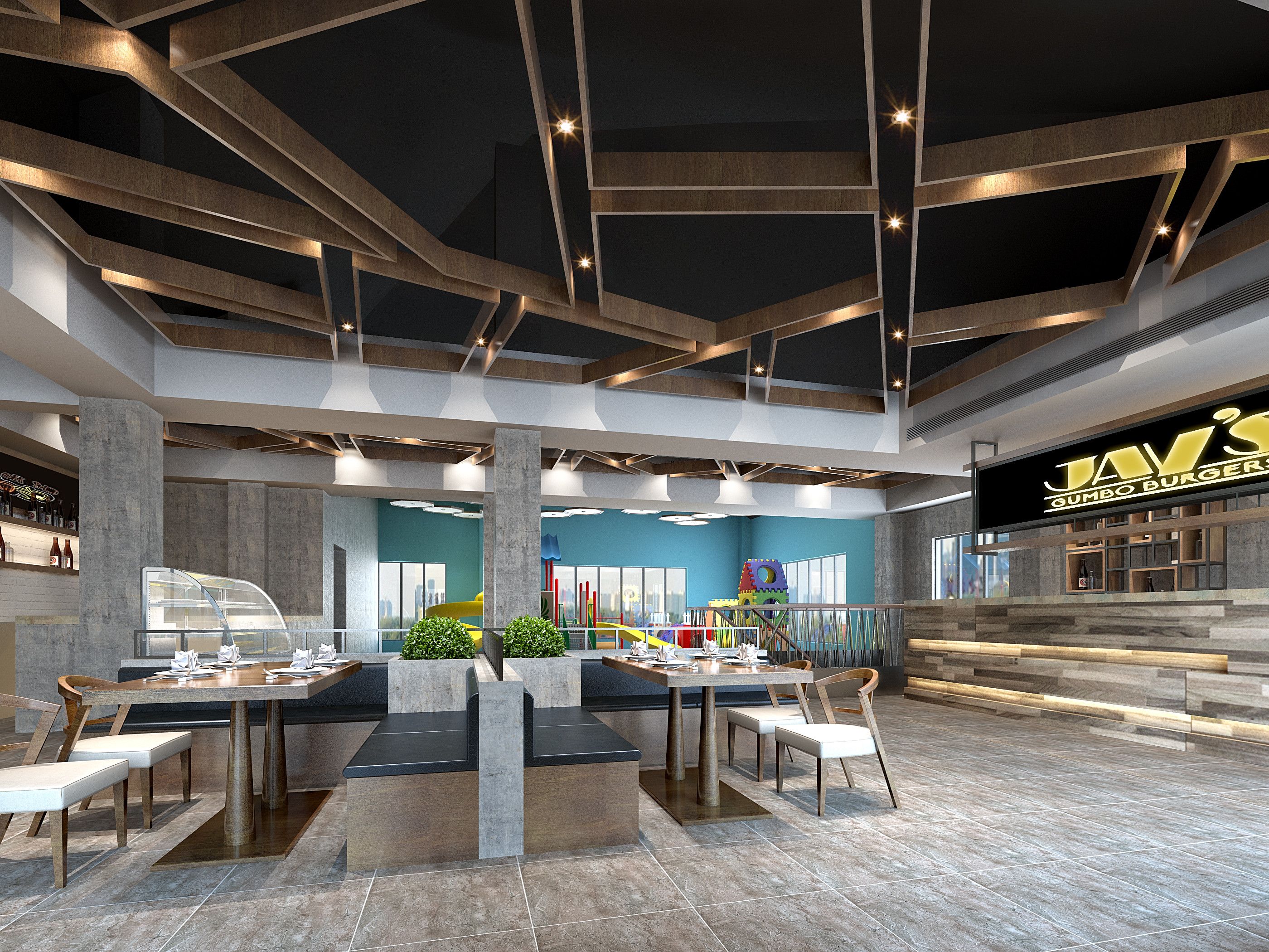 230平米新中式风格餐厅装修效果