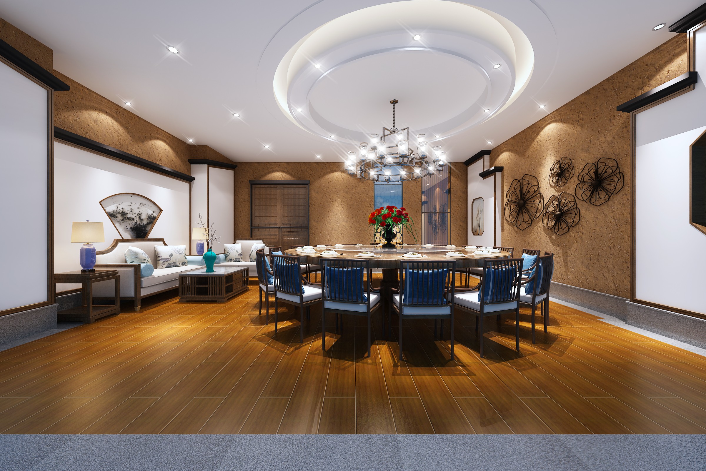 酒店饭店大堂包间装修设计效果图 