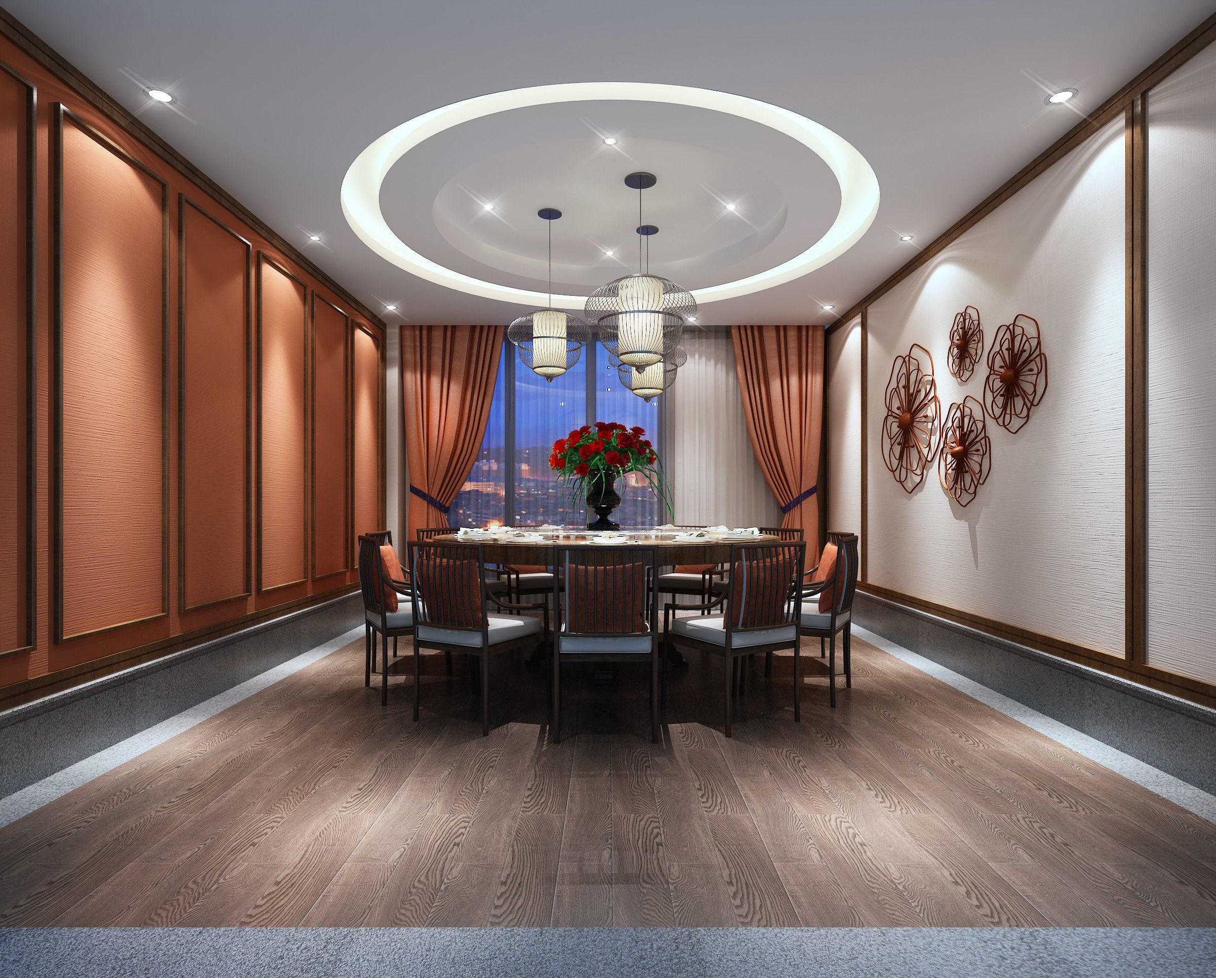 酒店饭店大堂包间装修设计效果图 