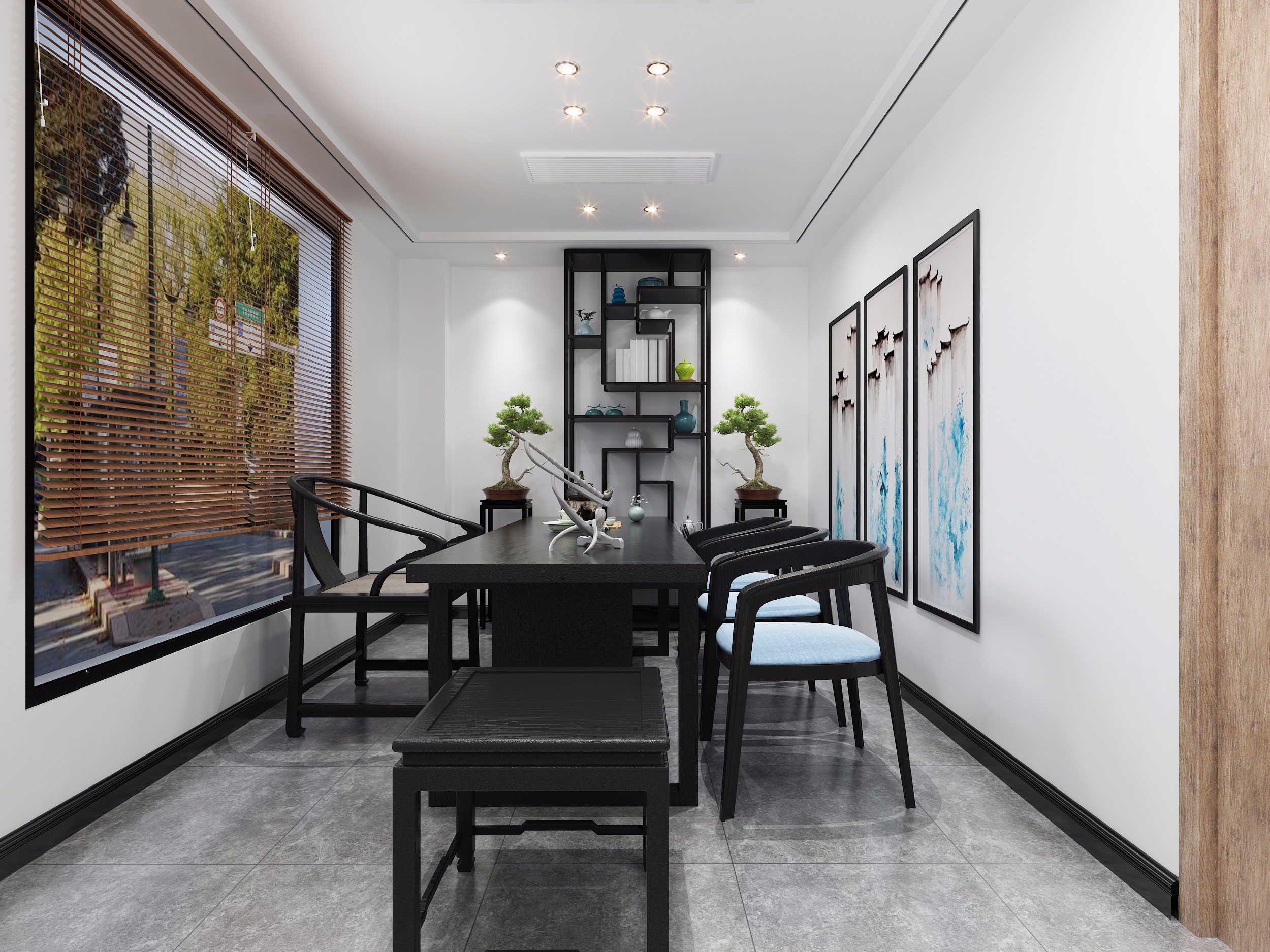 茶室装修效果图欣赏 190平米日式风格茶室装修图片