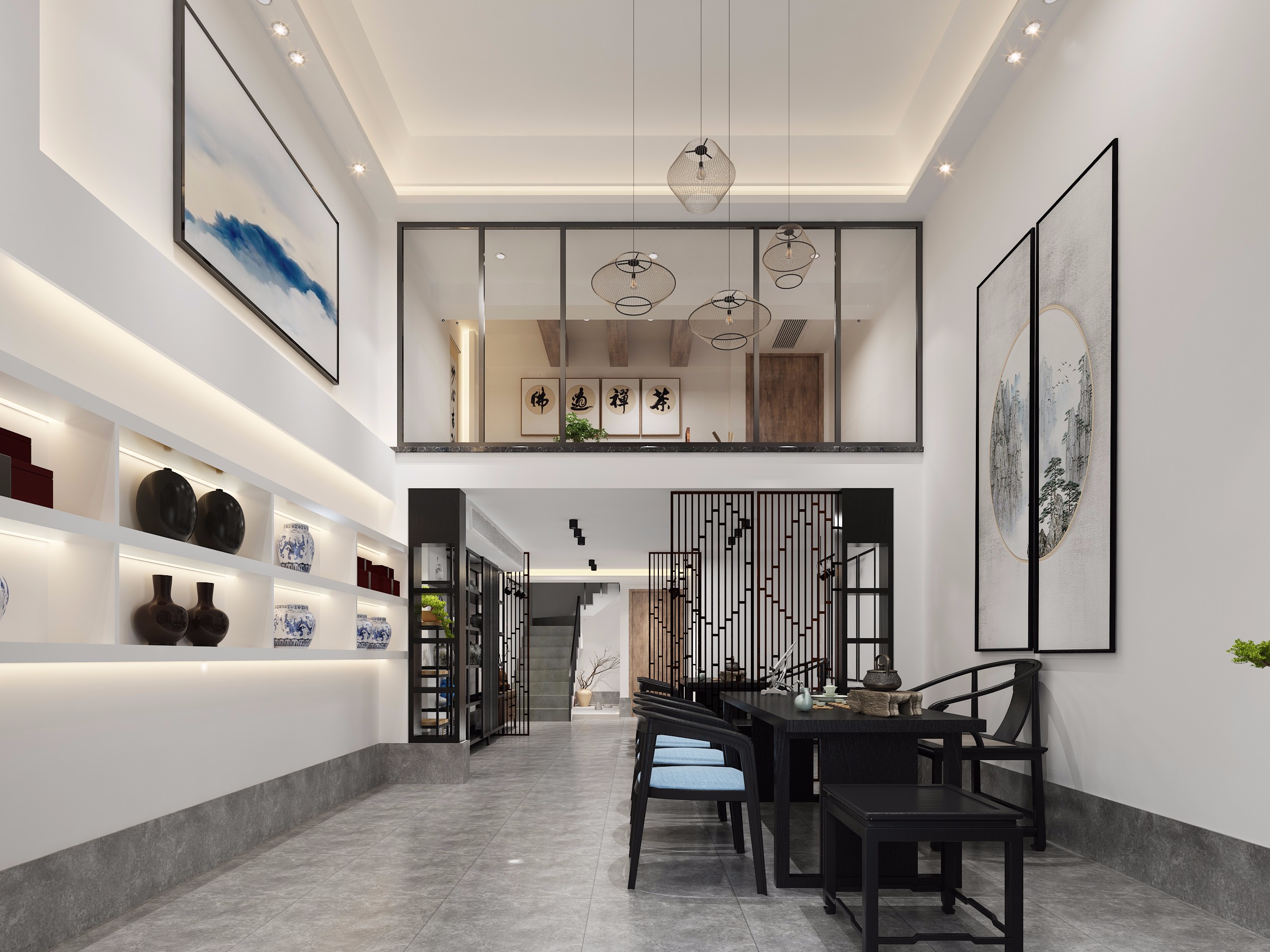 茶室装修效果图欣赏 190平米日式风格茶室装修图片