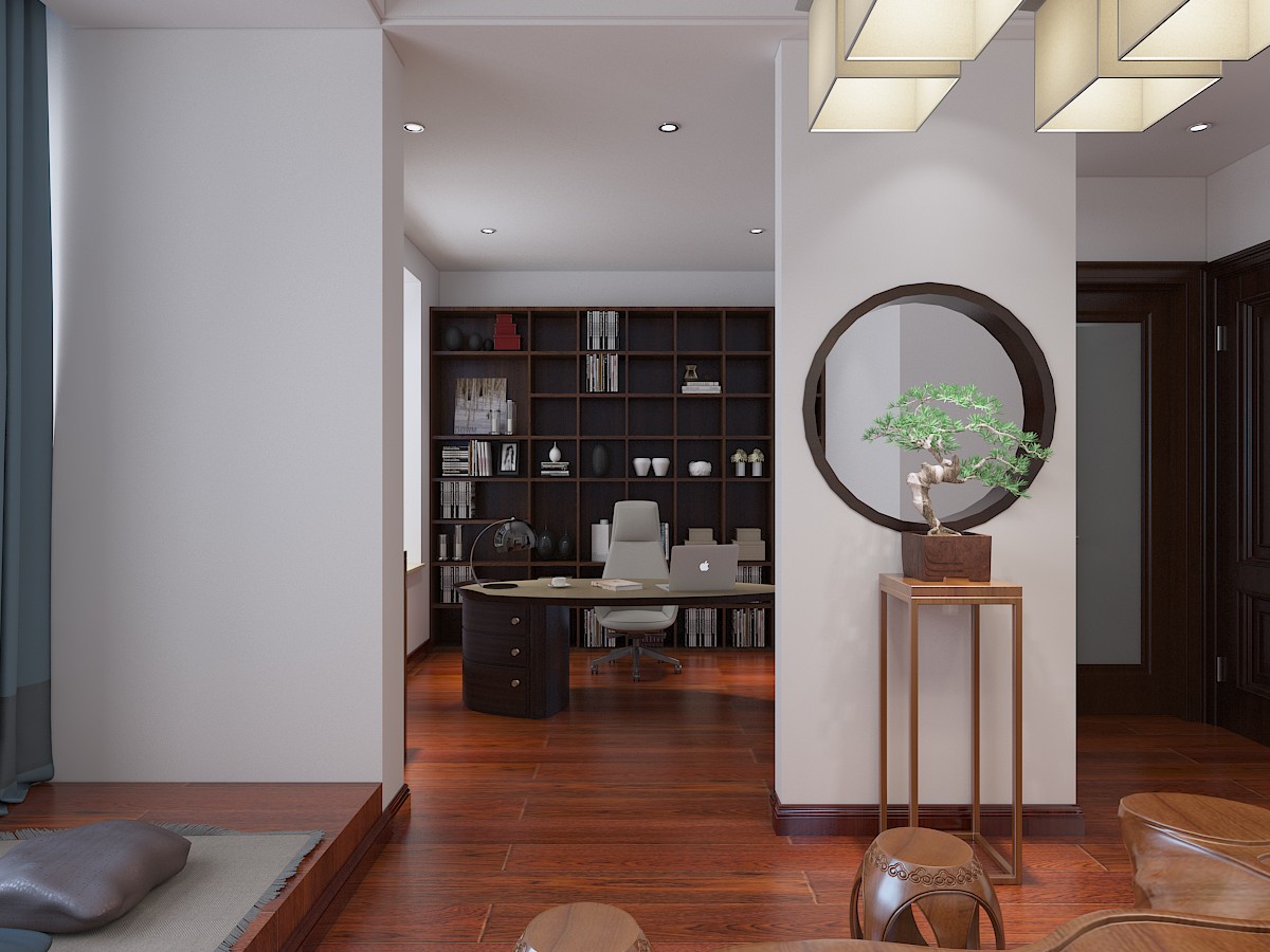 家庭茶室装修设计效果图 中式风格茶室装修设计样板间图片40平米