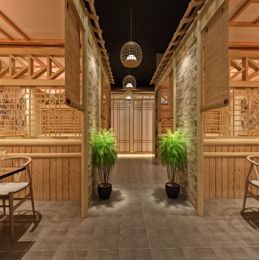 韩式餐厅装修效果图 200平米2019餐厅店铺装修设计案例